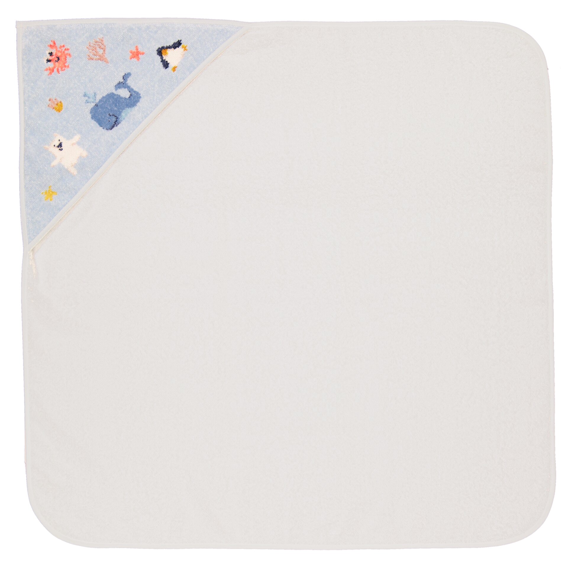 POLAR Chenille Badetuch mit Kapuze 80 × 80 cm Weiß – Luxuriöses FEILER Badetuch aus Original FEILER-Chenille, Made in Germany.