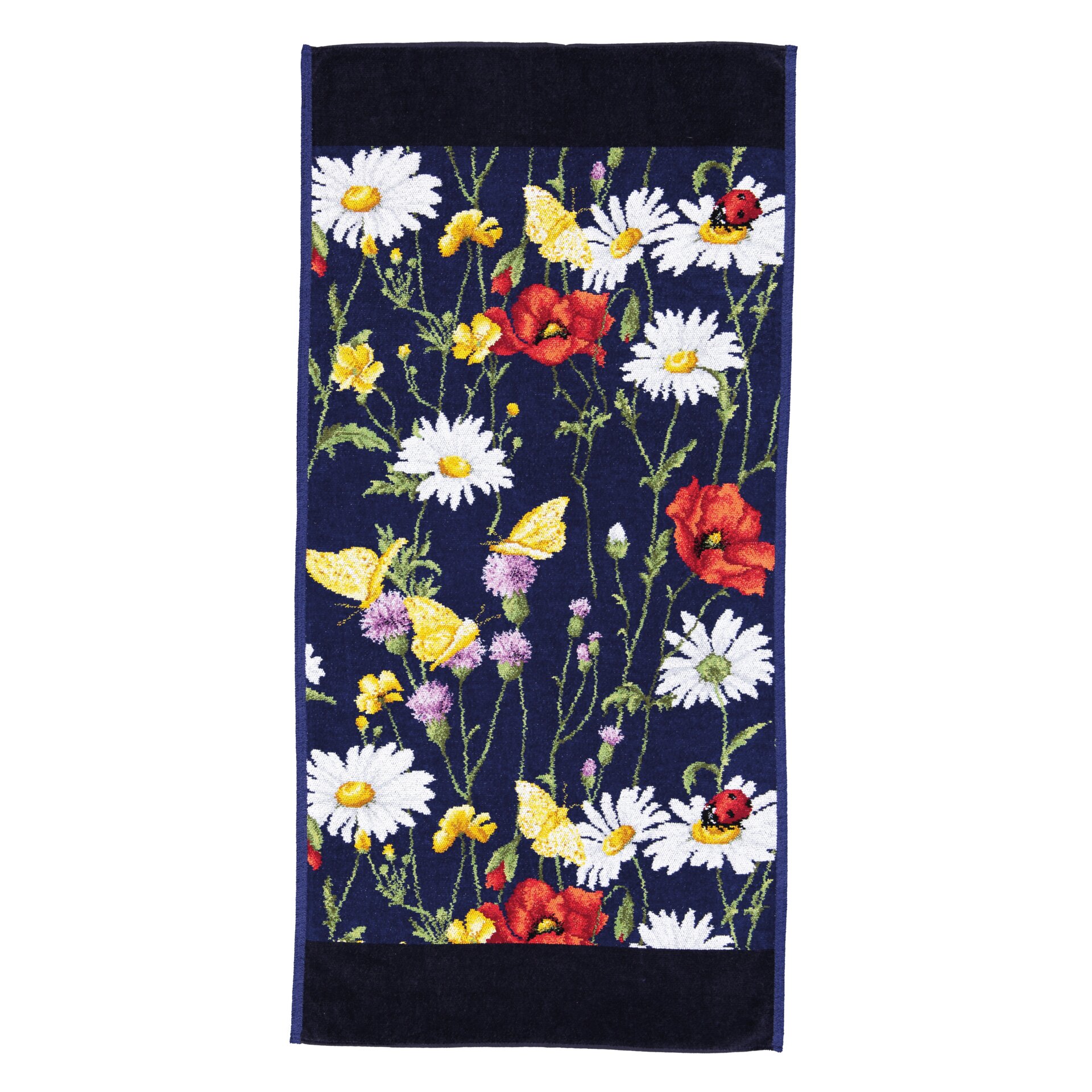 DAISY Chenille Handtuch 50 × 100 cm Schwarz – Luxuriöses FEILER Handtuch aus Original FEILER-Chenille, Made in Germany.