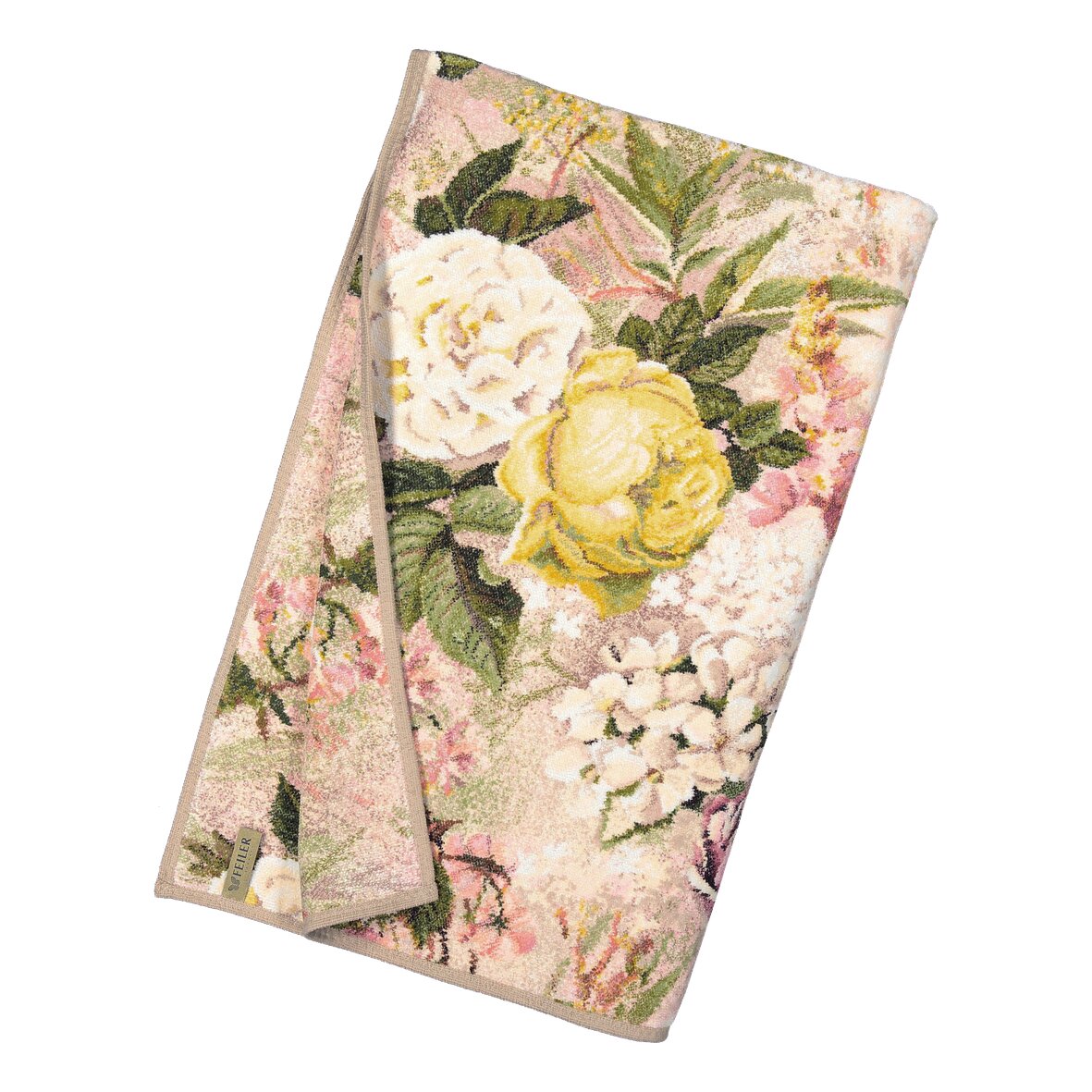 SECRET Chenille Wohndecke – Luxuriöses FEILER Handtuch in Kiesel aus Original FEILER-Chenille, Made in Germany.