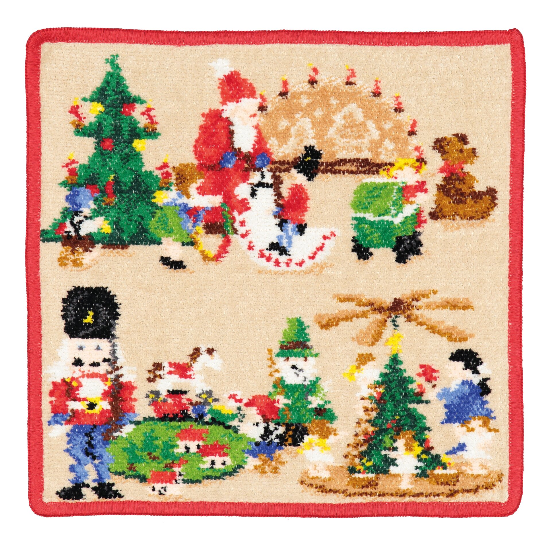 ERZGEBIRGE Chenille Gesichtstuch 25 × 25 cm Rot – Luxuriöses FEILER Gesichtstuch aus Original FEILER-Chenille, Made in Germany.