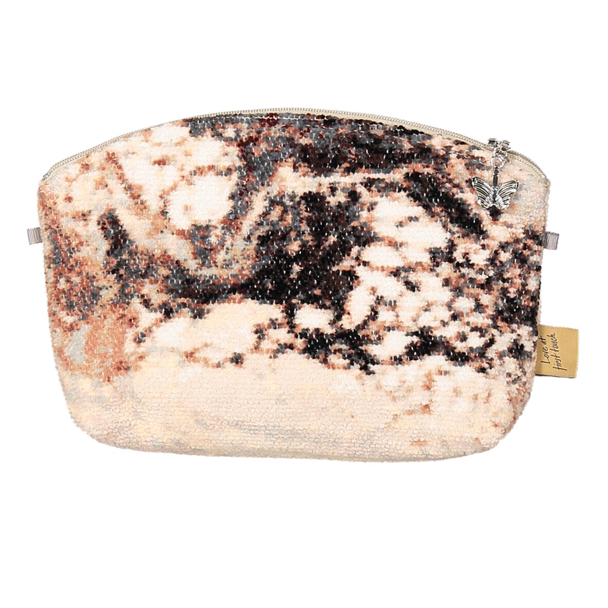 FEILER Cosmetic Bag from the PETRICHOR collection, size 21 × 14 × 5 cm, made from Original FEILER chenille in Germany, product image.