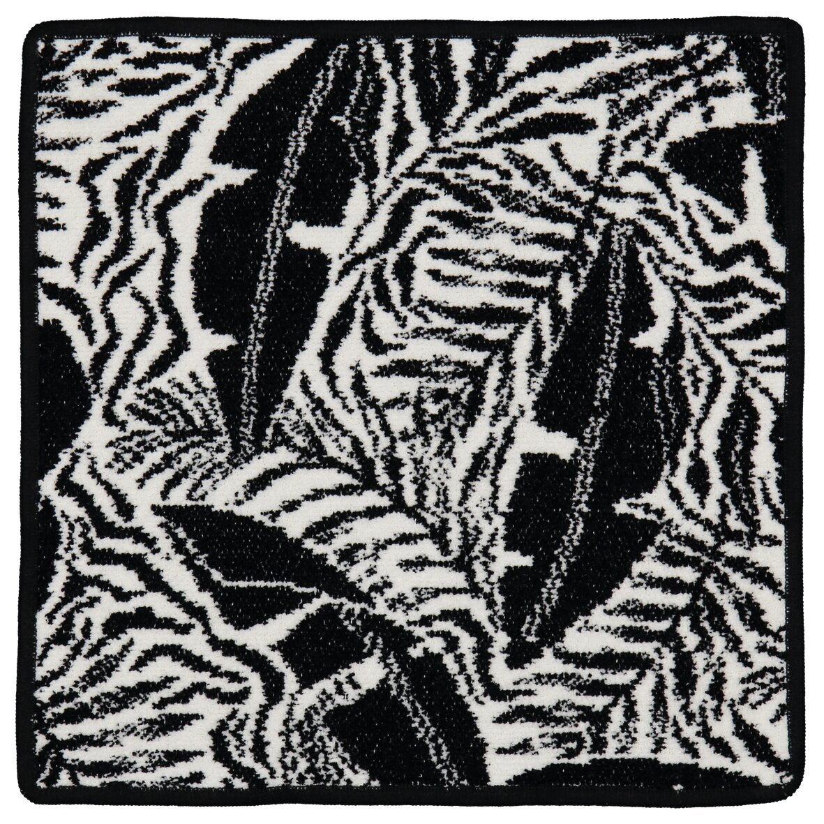 JUNGLE Chenille Gesichtstuch 30 × 30 cm Schwarz – Luxuriöses FEILER Gesichtstuch aus Original FEILER-Chenille, Made in Germany.