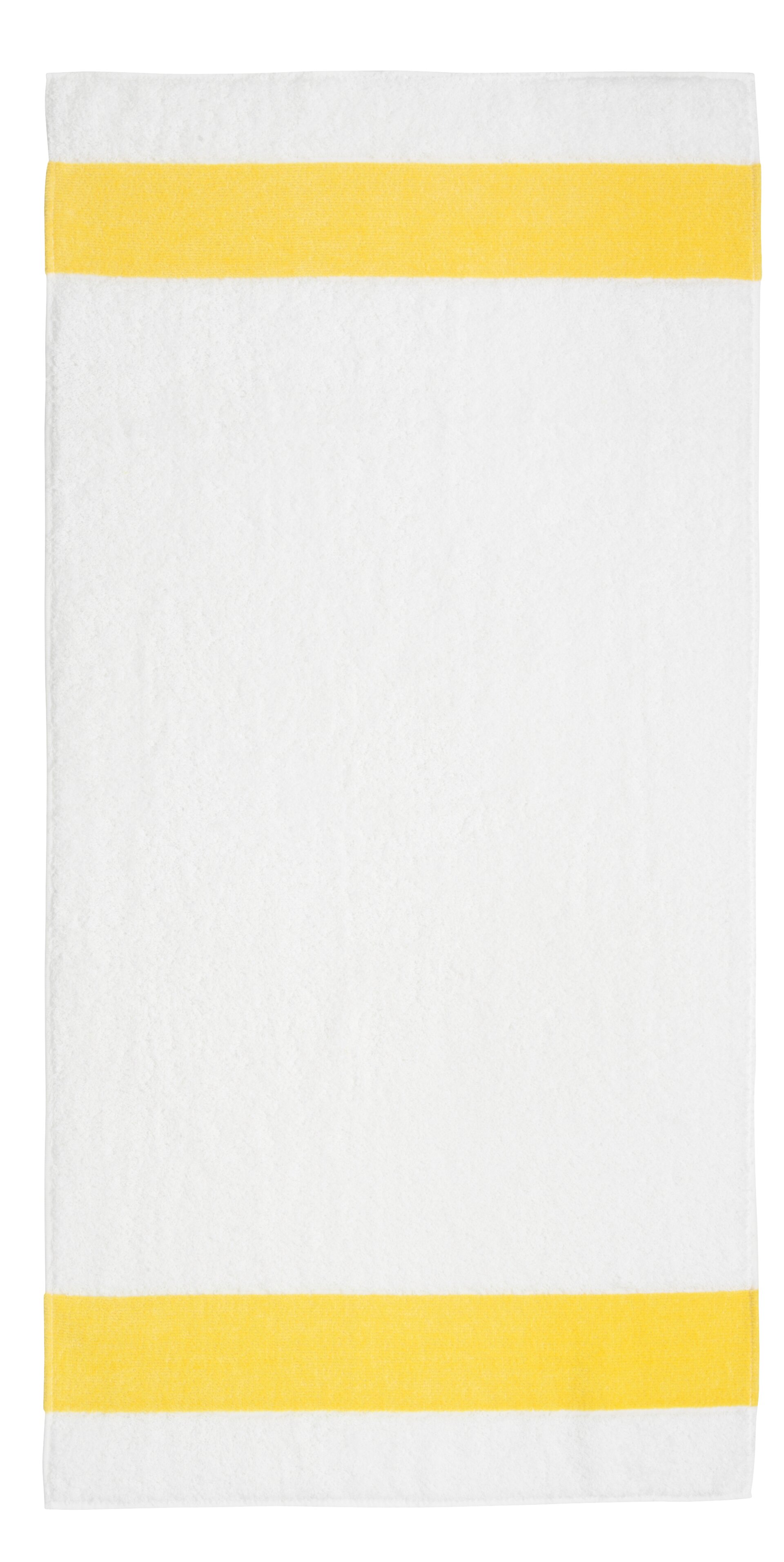 EXCLUSIV Handtuch 50 x 100 cm Frottier gelb – Luxuriöses FEILER Handtuch in der Größe 50 × 100 cm aus Frottier mit Original FEILER-Chenille-Bordüre, Made in Germany.