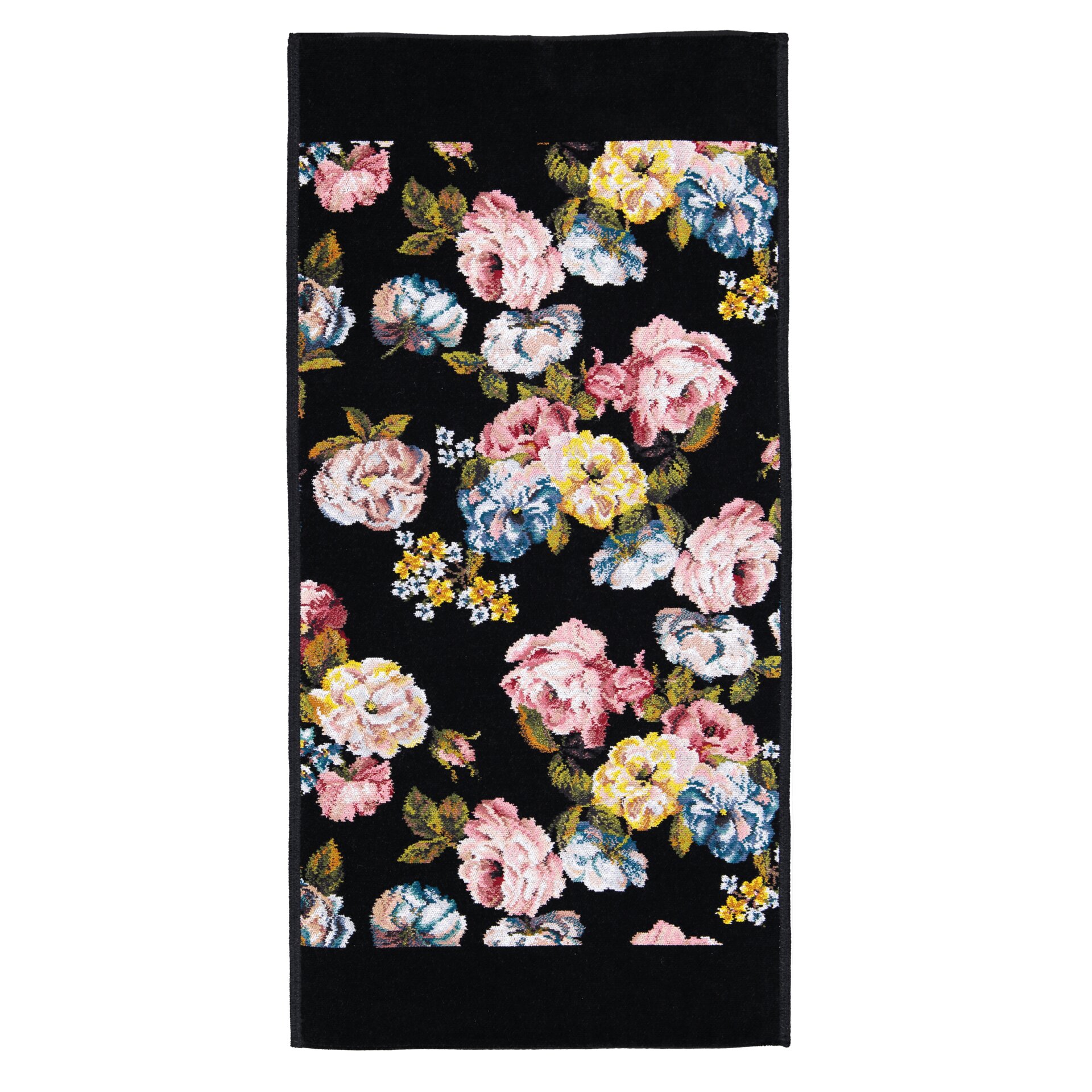 ROSE Chenille Handtuch 50 × 100 cm Schwarz – Luxuriöses FEILER Handtuch aus Original FEILER-Chenille, Made in Germany.