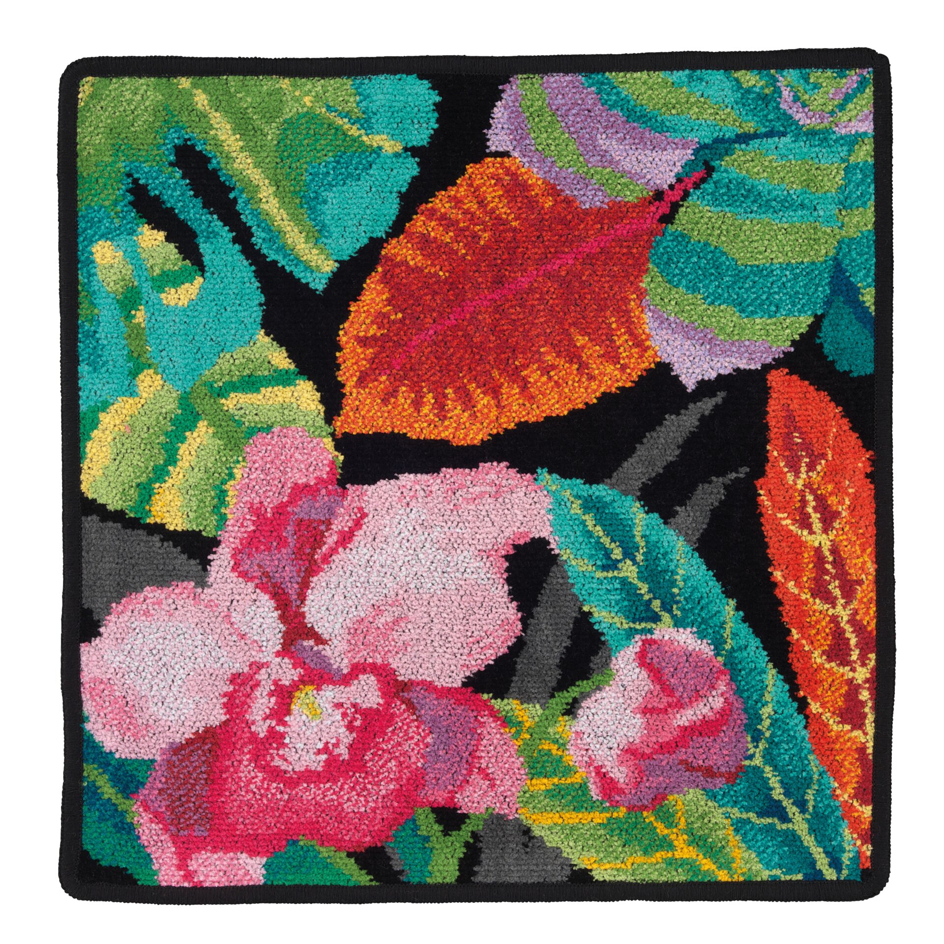RAINFOREST Chenille Gesichtstuch 30 × 30 cm Schwarz – Luxuriöses FEILER Gesichtstuch aus Original FEILER-Chenille, Made in Germany.