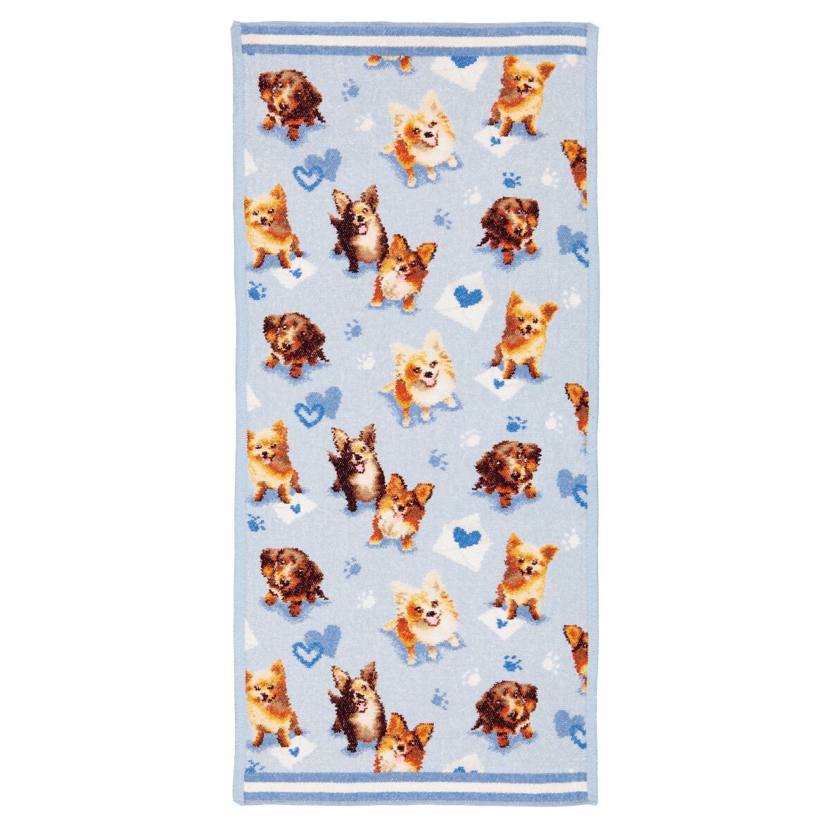FEILER Guest Towel from the WITH LOVE AND PAWS collection in light blue, size 37 × 80 cm, made from Original FEILER chenille in Germany.