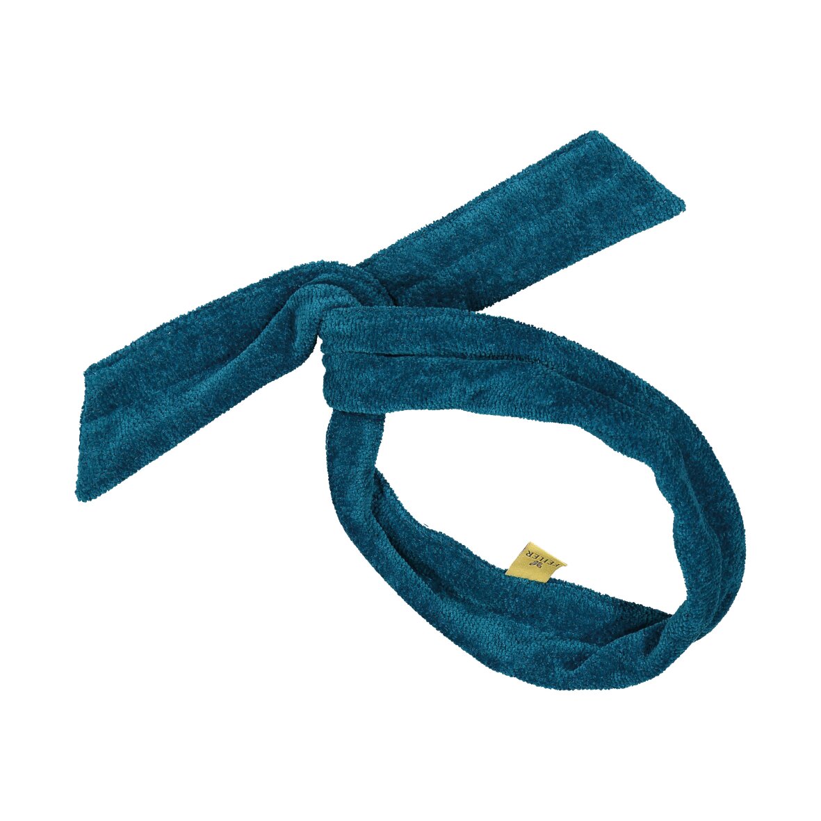 LA Chenille Haarband petrol – Luxuriöses FEILER Handtuch aus Original FEILER-Chenille, Made in Germany.