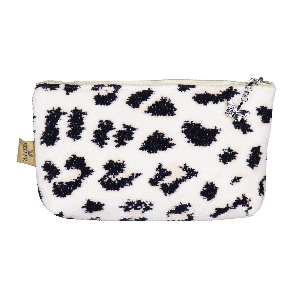 PANTHERA Chenille Kosmetiktasche klein 18 × 11 × 4 cm – Luxuriöse FEILER Kosmetiktasche aus Original FEILER-Chenille, Made in Germany.