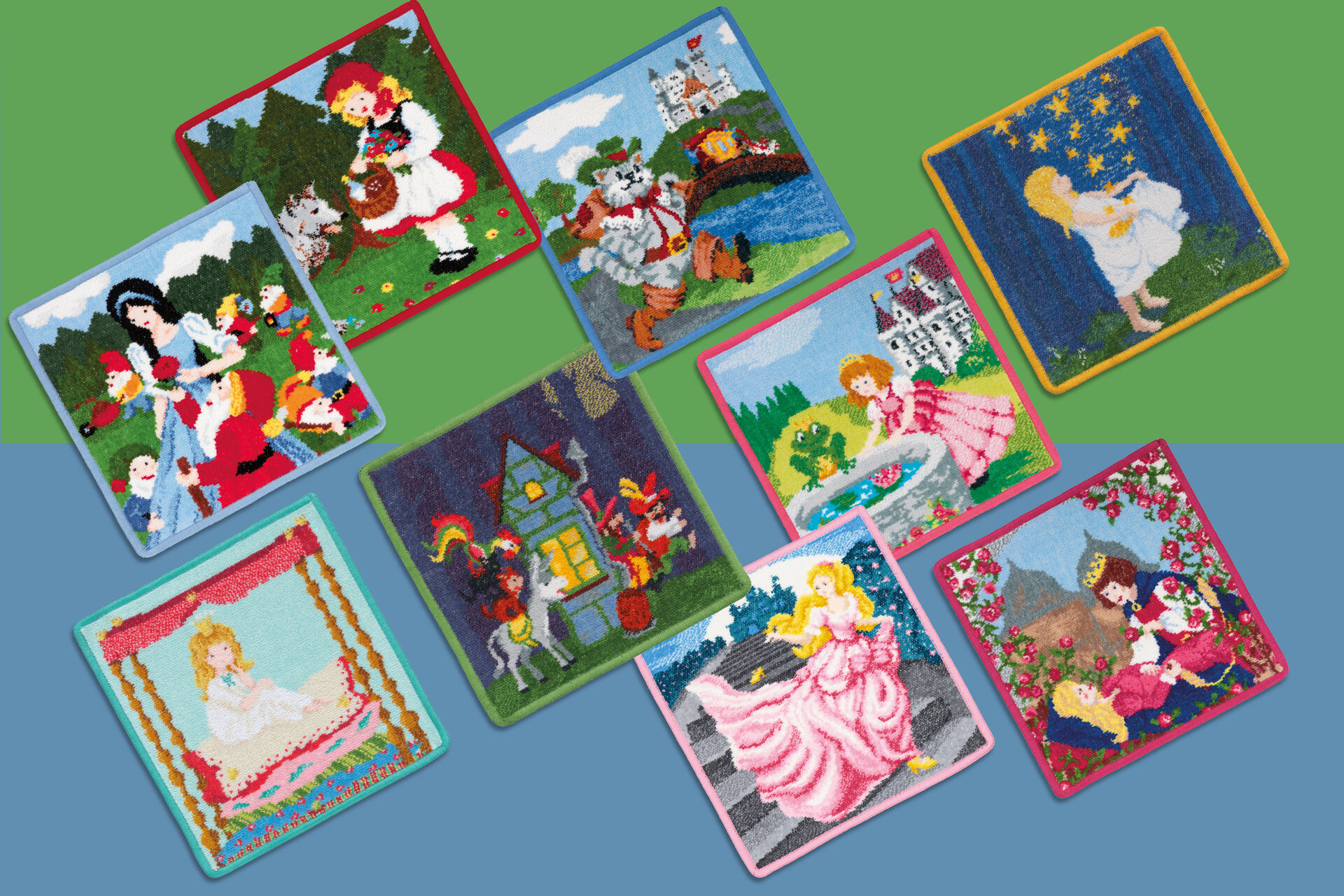 Kinder-Motive auf bunten Chenille-Textilien – Luxuriöses FEILER Handtuch der Kollektion MÄRCHEN LEGEWARE aus Original FEILER-Chenille, Made in Germany.