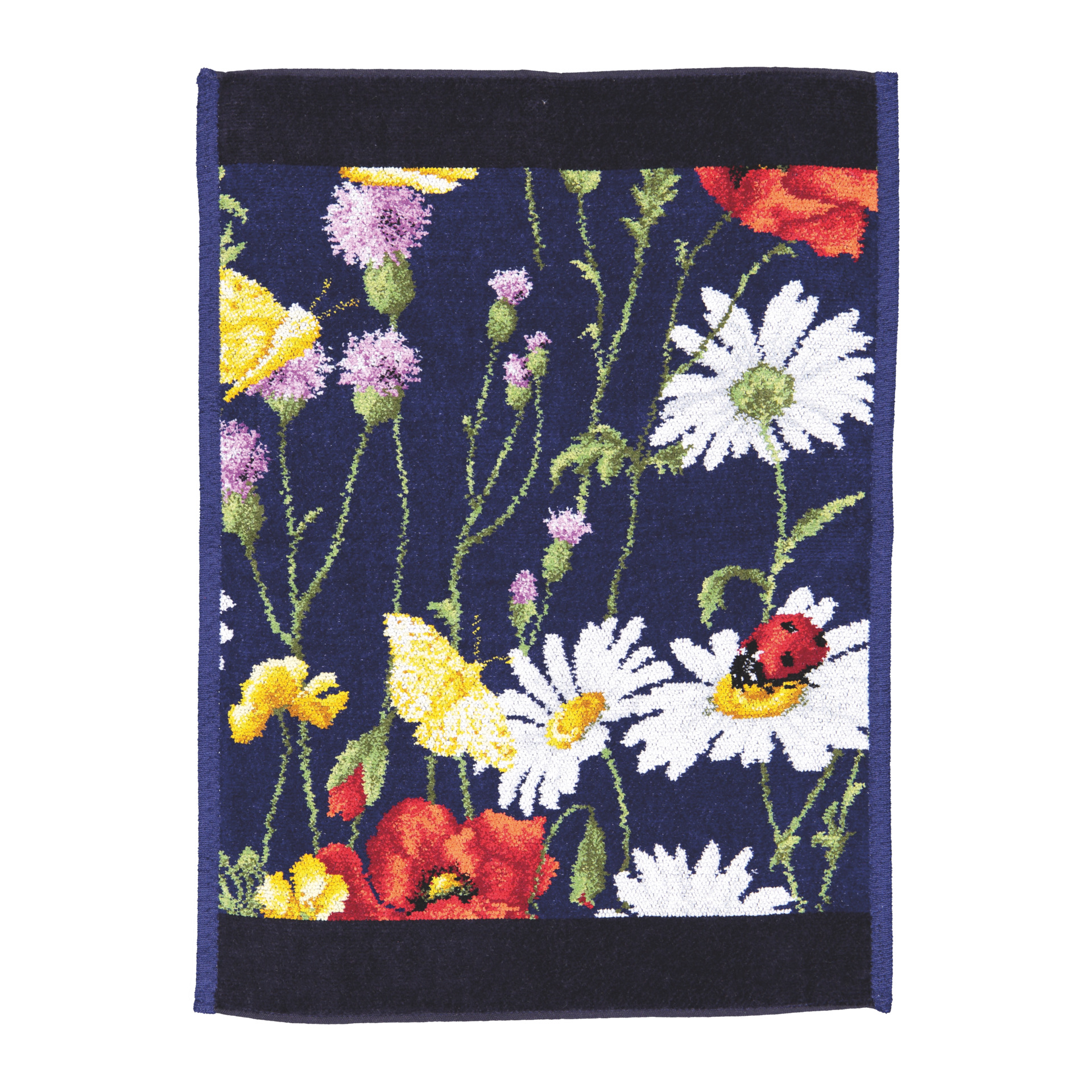 DAISY Chenille Gästehandtuch 37 × 50 cm Schwarz – Luxuriöses FEILER Handtuch aus Original FEILER-Chenille, Made in Germany.