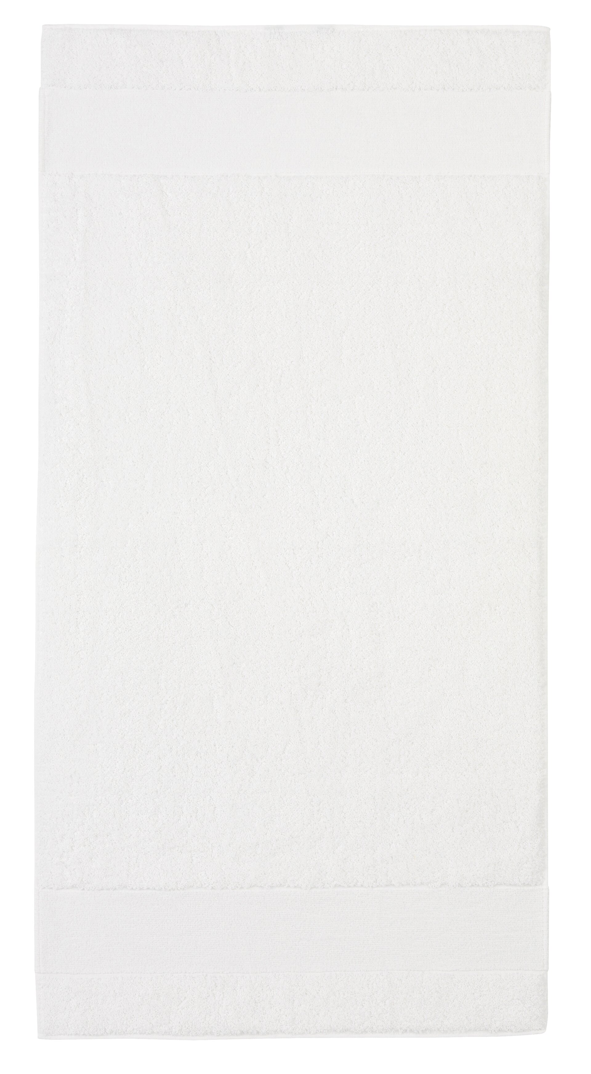 EXCLUSIV Handtuch 50 x 100 cm Frottier weiß – Luxuriöses FEILER Handtuch in der Größe 50 × 100 cm aus Frottier mit Original FEILER-Chenille-Bordüre, Made in Germany.