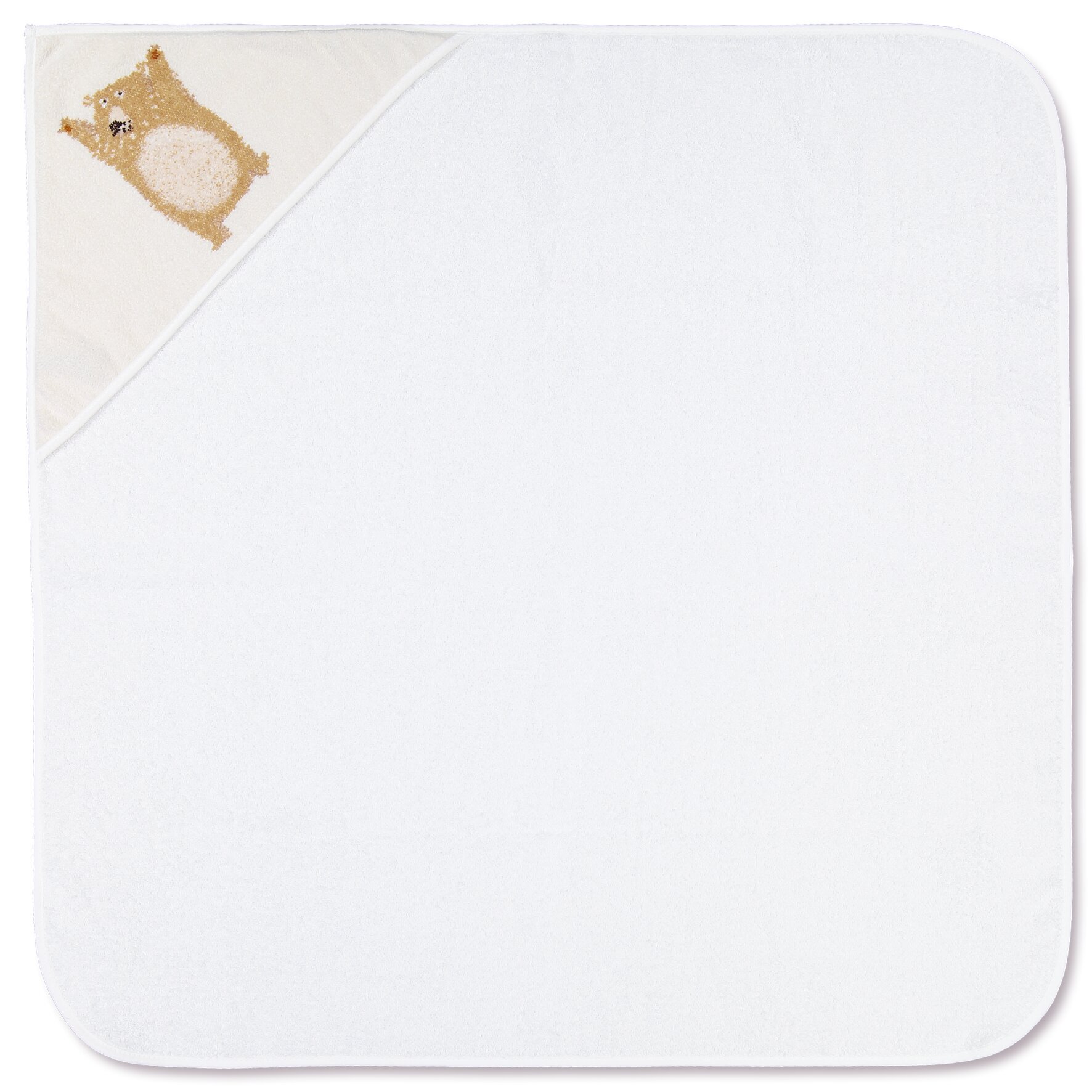BEN Chenille Badetuch mit Kapuze 80 × 80 cm Weiß – Luxuriöses FEILER Badetuch aus Original FEILER-Chenille, Made in Germany.