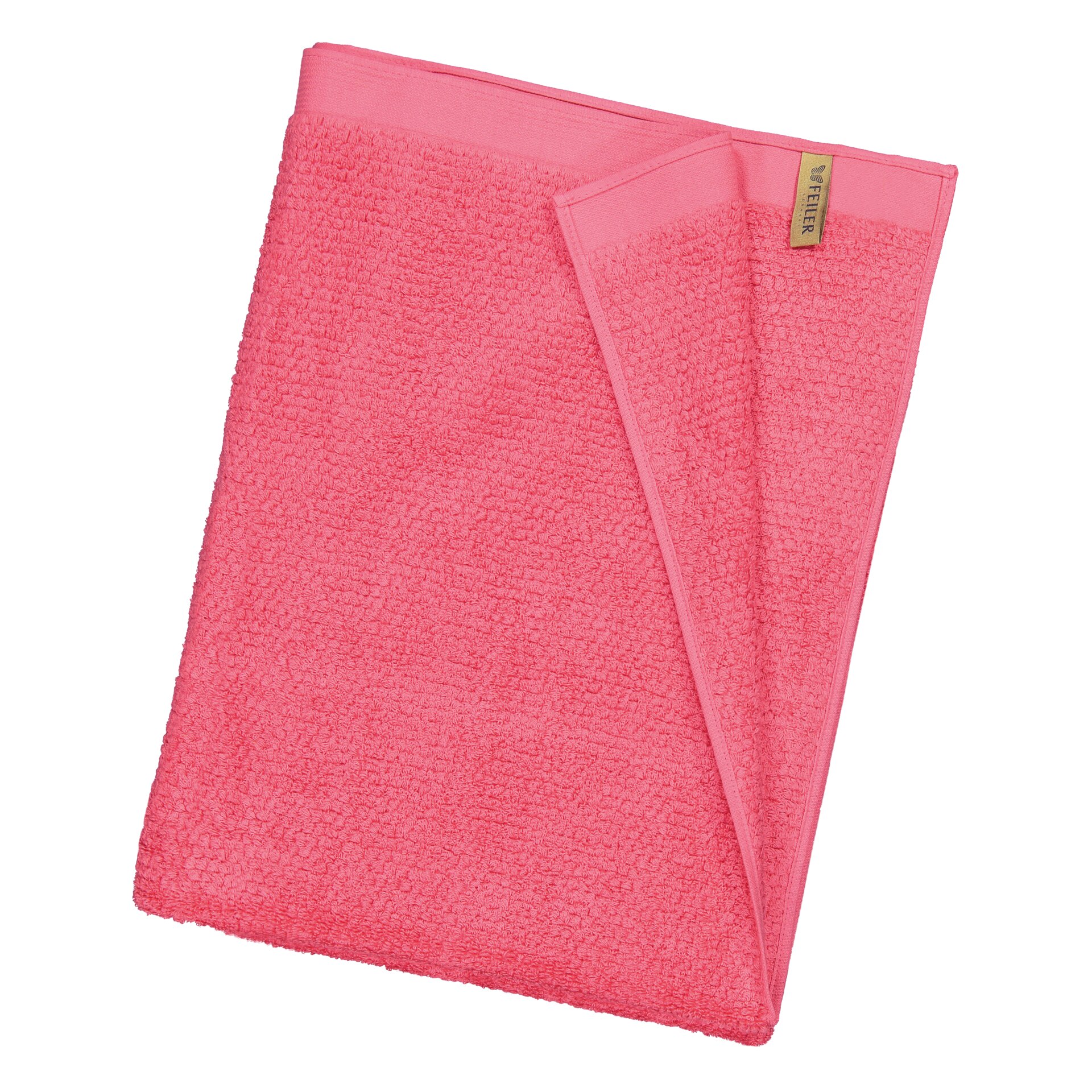 IBIZA Frottier Saunatuch 100 × 180 cm flamingo – Luxuriöses FEILER Saunatuch aus Frottier mit Original FEILER-Chenille-Bordüre, Made in Germany.