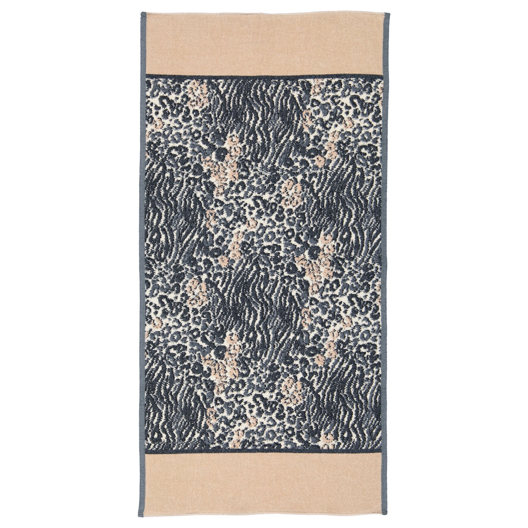 ANIMAL Chenille Handtuch 50 × 100 cm Kiesel – Luxuriöses FEILER Handtuch aus Original FEILER-Chenille, Made in Germany.