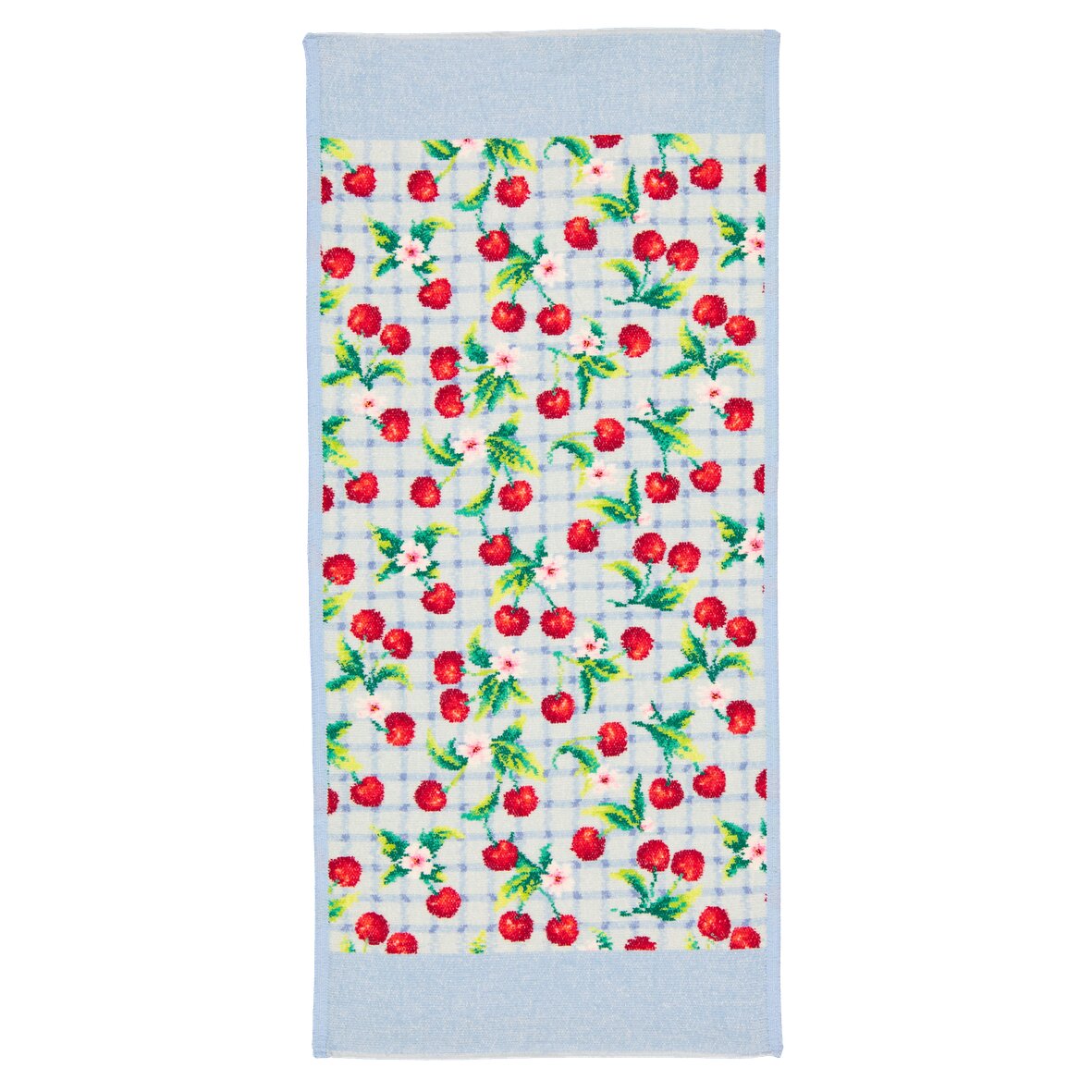 Elegantes Handtuch mit Kirschmuster – Luxuriöses FEILER Gästetuch der Kollektion CHERRY PICNIC aus Original FEILER-Chenille, Made in Germany.
