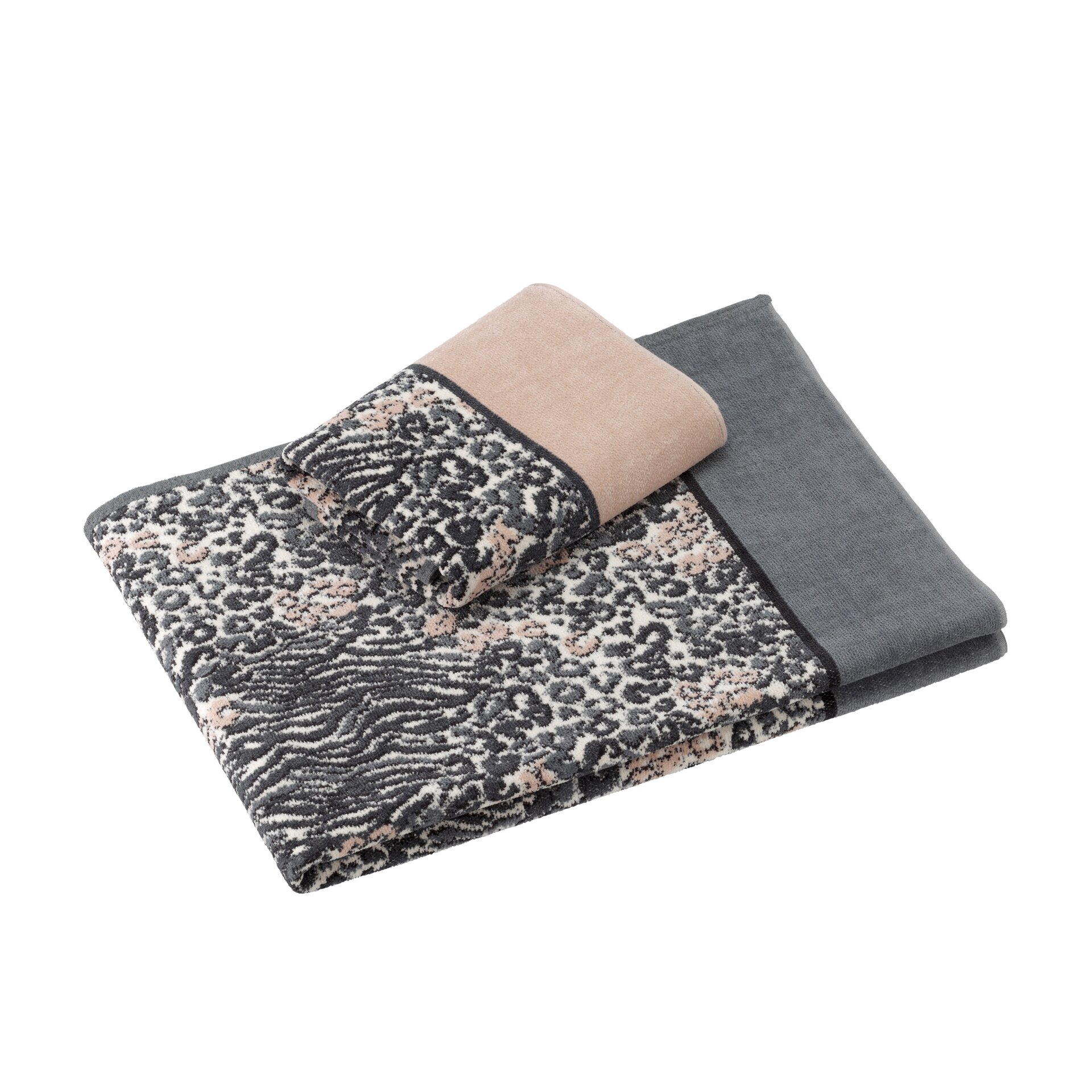 Elegante Chenille Gesichtstuch und Handtuch Set – Luxuriöses FEILER Gesichtstuch der Kollektion ANIMAL BLEND LEGEWARE aus Original FEILER-Chenille, Made in Germany.