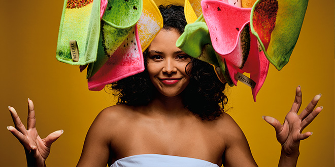 Model-Motiv der FEILER FRUITS Kollektion.