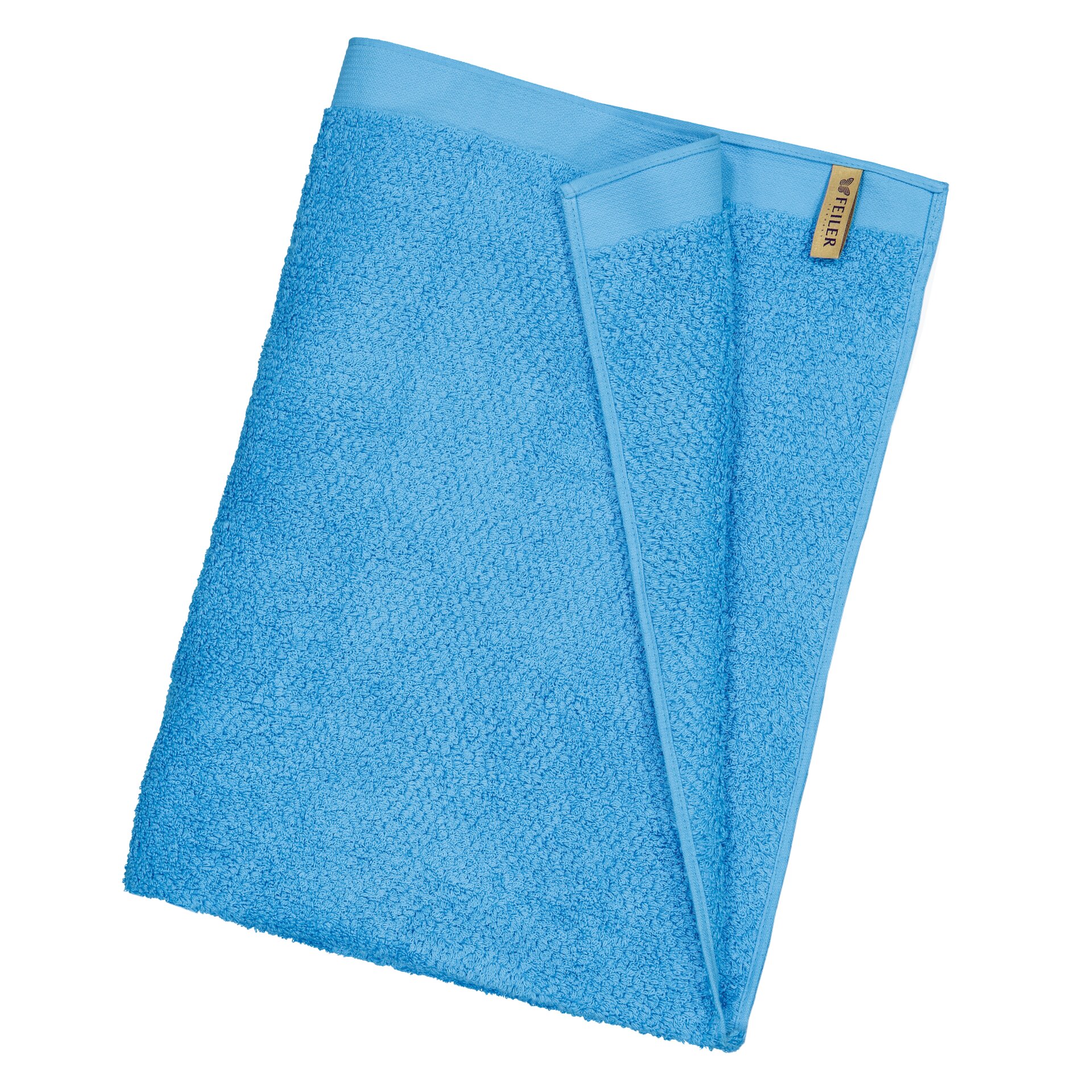 IBIZA Frottier Saunatuch 100 × 180 cm lagoon – Luxuriöses FEILER Saunatuch aus Frottier mit Original FEILER-Chenille-Bordüre, Made in Germany.