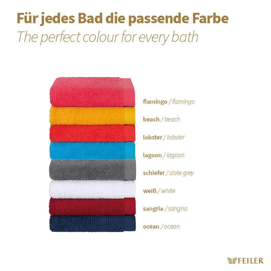 Luxury FEILER hand towel IBIZA, made from Original FEILER chenille, Made in Germany.