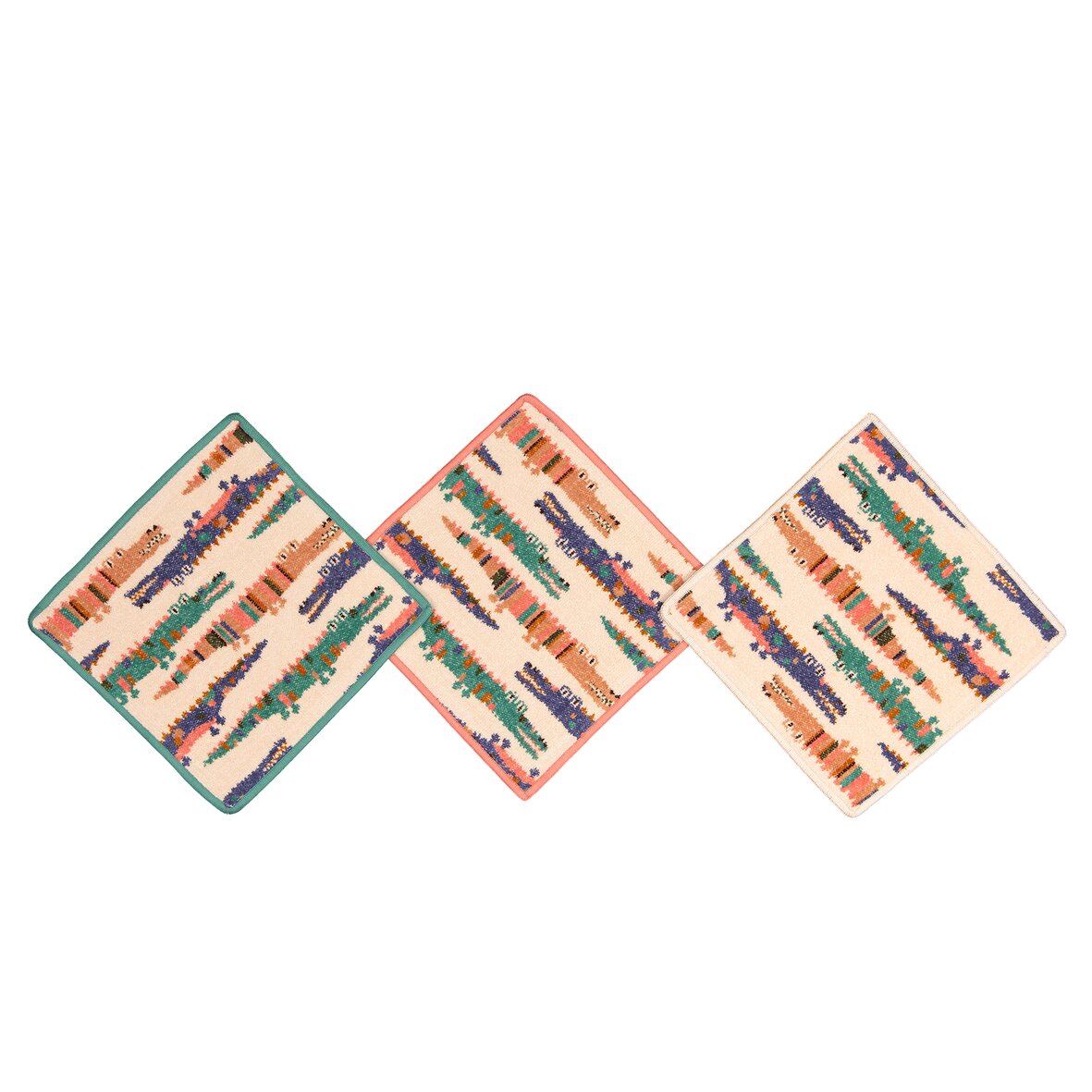 Set view featuring the FEILER Beauty Cloth from the KROKO collection, size 25 × 25 cm, made from Original FEILER chenille in Germany.