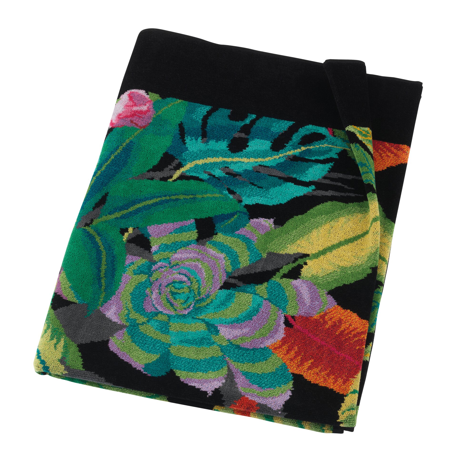 RAINFOREST Chenille Badetuch 150 × 100 cm – Luxuriöses FEILER Badetuch in Schwarz aus Original FEILER-Chenille, Made in Germany.