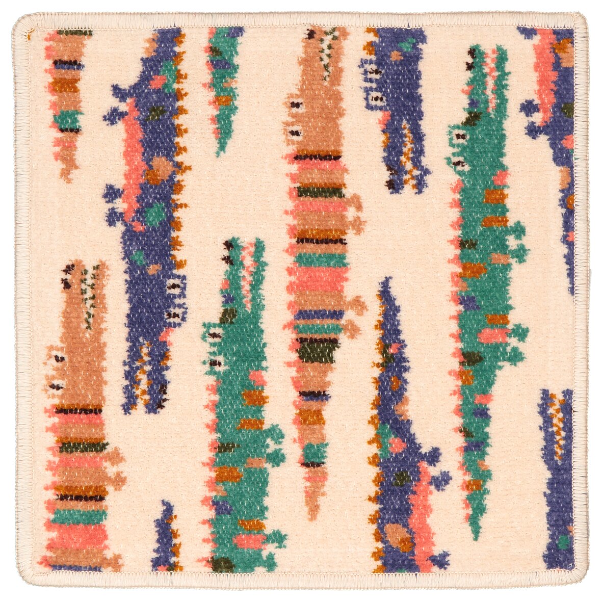 FEILER KROKO Pflegetuch in Muschel, Größe 25 × 25 cm, gefertigt aus weicher Original FEILER-Chenille in Deutschland.