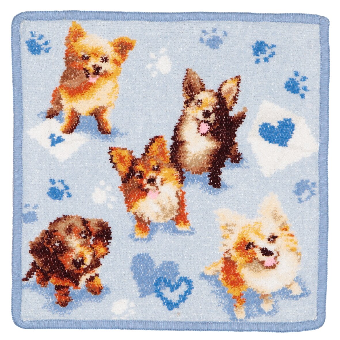FEILER Face Cloth from the WITH LOVE AND PAWS collection in light blue, size 25 × 25 cm, made from Original FEILER chenille in Germany.