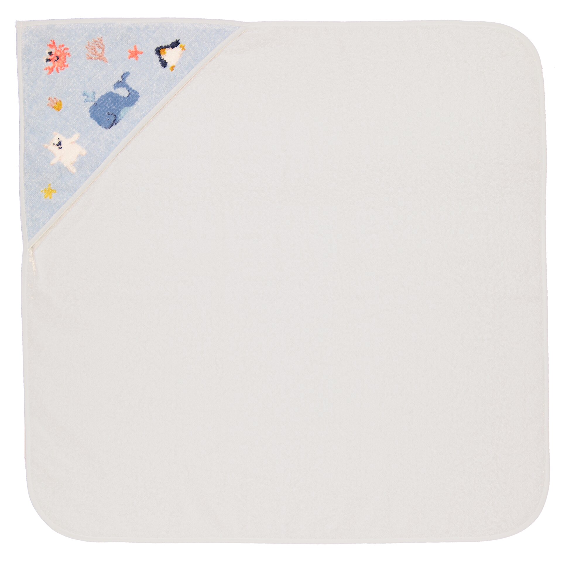 POLAR Chenille Badetuch mit Kapuze 80 × 80 cm Weiß – Luxuriöses FEILER Badetuch aus Original FEILER-Chenille, Made in Germany.