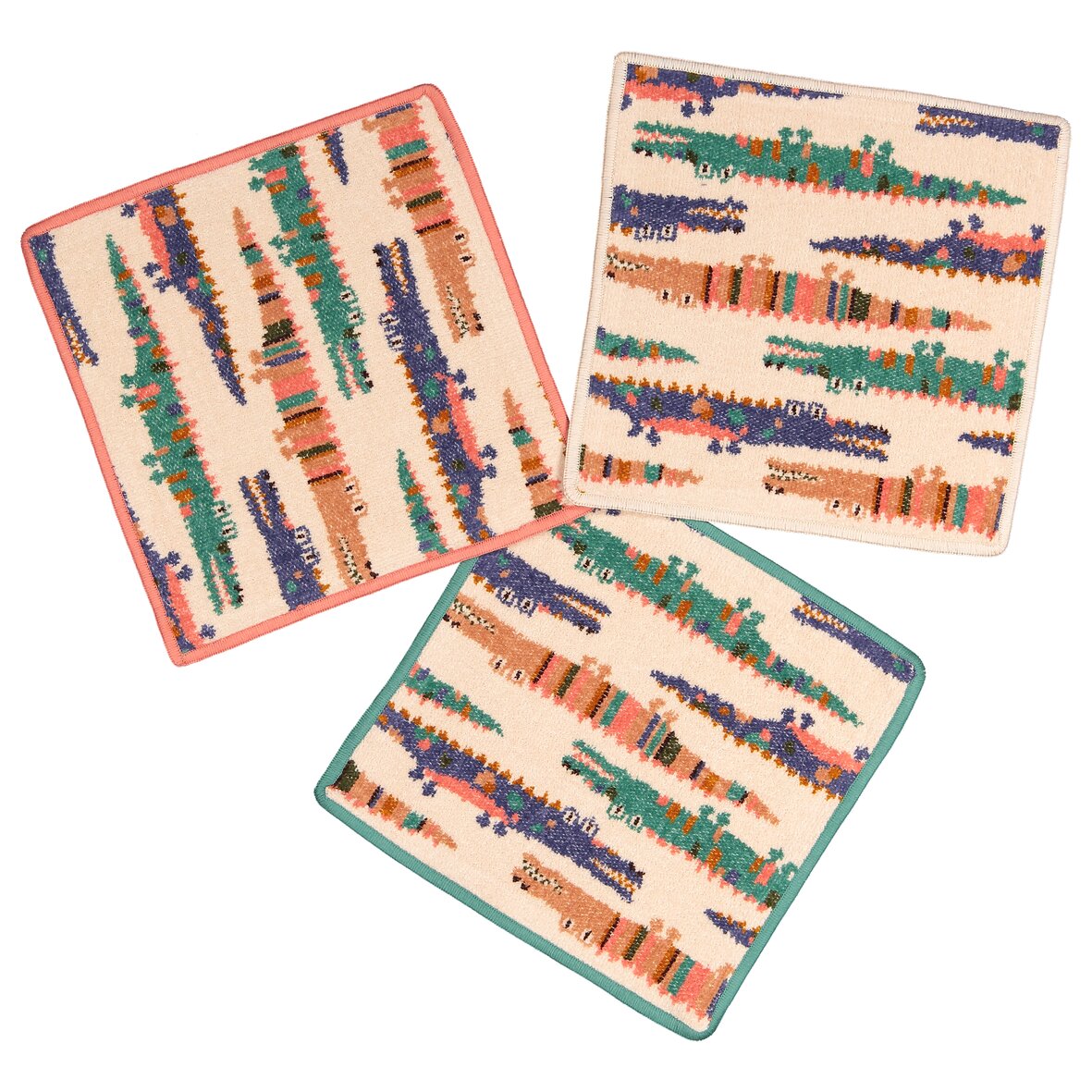 Set view featuring the FEILER Beauty Cloth from the KROKO collection, size 25 × 25 cm, made from Original FEILER chenille in Germany, set view.