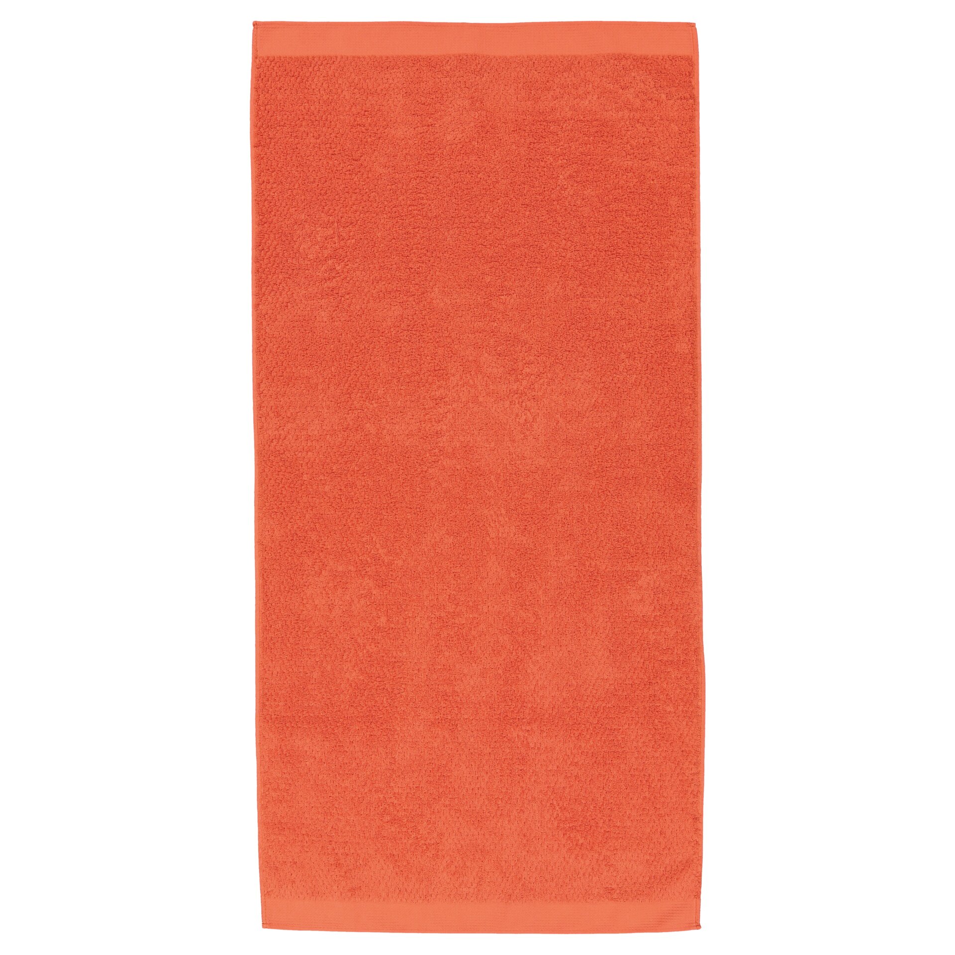 Ibiza Duschtuch 68x150 cm Frottier orange – Luxuriöses FEILER Duschtuch in der Größe 68 × 150 cm aus Frottier mit Original FEILER-Chenille-Bordüre, Made in Germany.