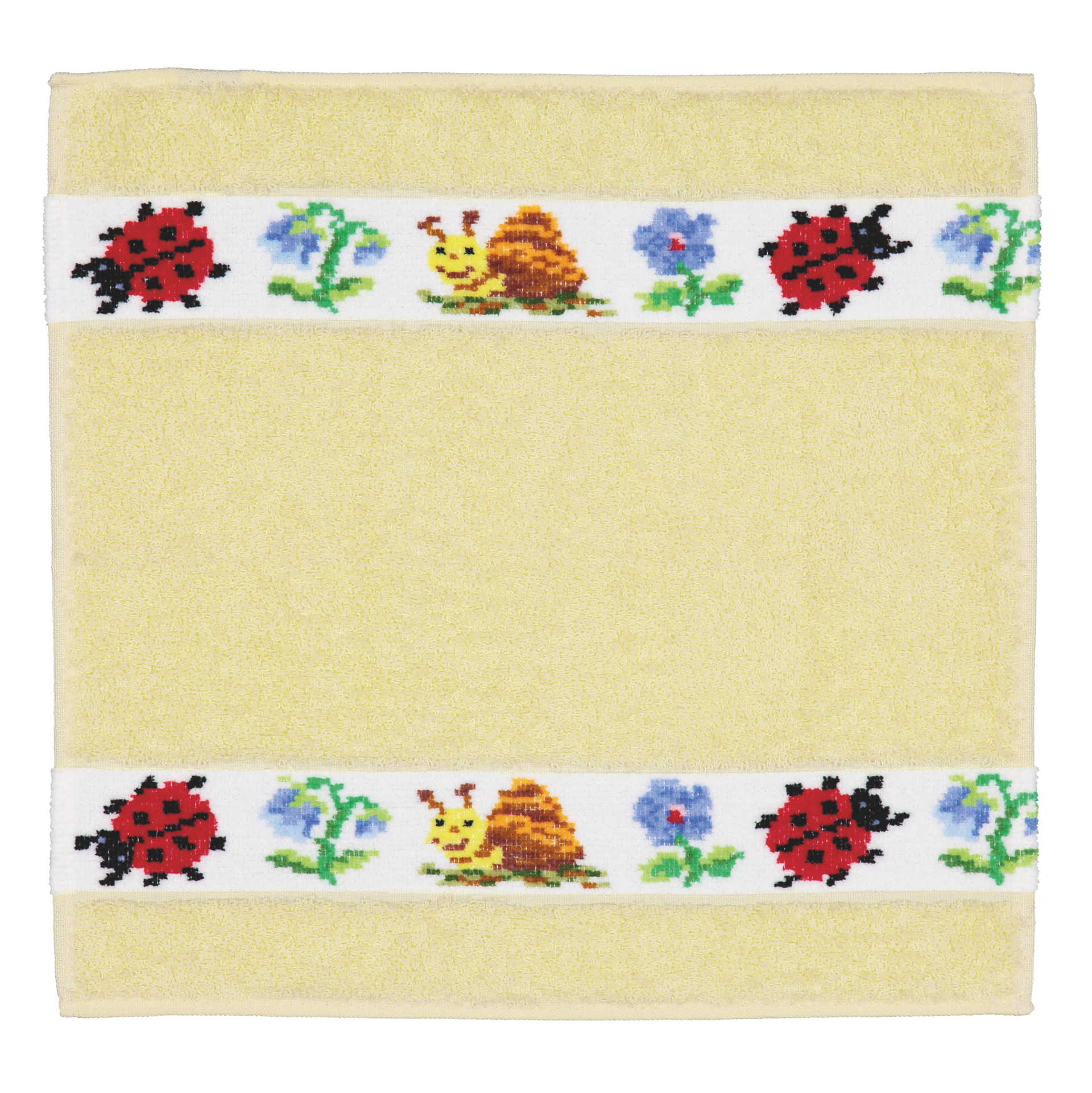 PAULI Frottier Gesichtstuch 30 × 30 cm gelb – Luxuriöses FEILER Gesichtstuch aus Frottier mit Original FEILER-Chenille-Bordüre, Made in Germany.