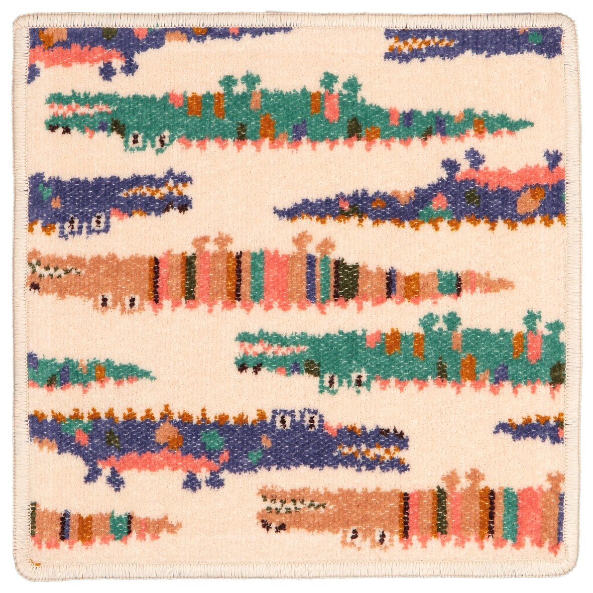 FEILER KROKO Pflegetuch in Muschel, Größe 25 × 25 cm, gefertigt aus weicher Original FEILER-Chenille in Deutschland.