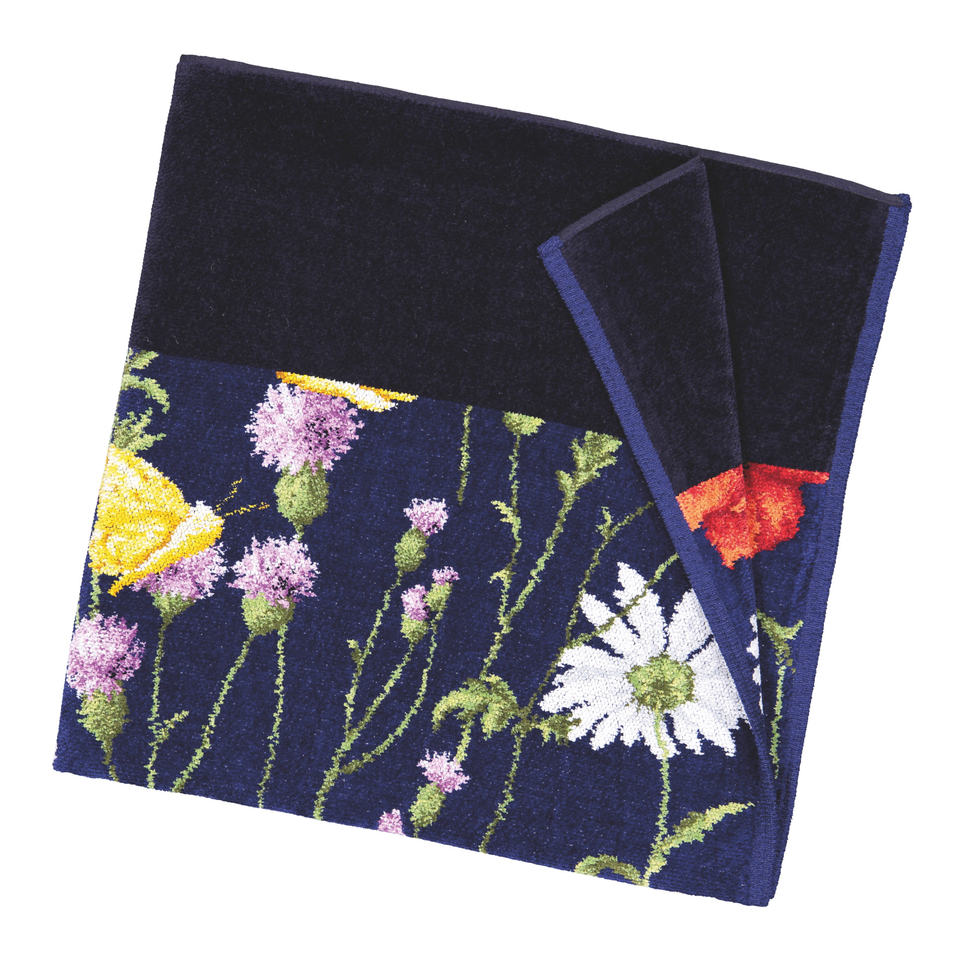 DAISY Chenille Duschtuch 75 × 150 cm Schwarz – Luxuriöses FEILER Duschtuch aus Original FEILER-Chenille, Made in Germany.