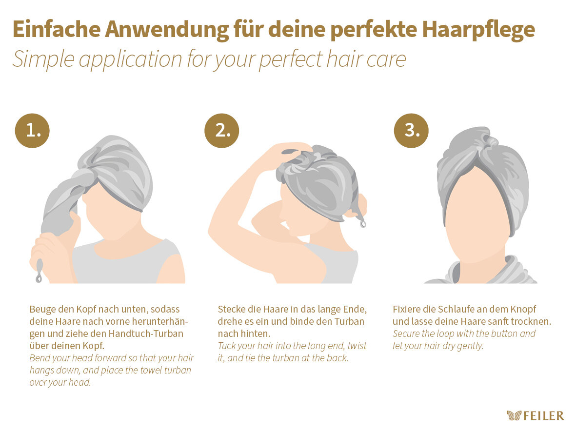 by FEILER: Anleitung: Turban für Haarpflege binden