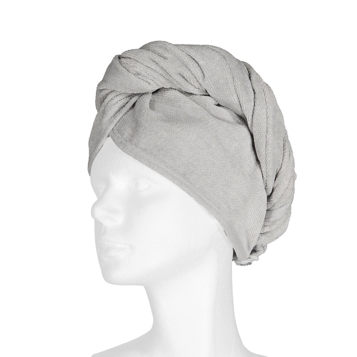 PURE Chenille-Haar-Turban Platin – Luxuriöser FEILER Handtuch-Turban aus Original FEILER-Chenille, Made in Germany.