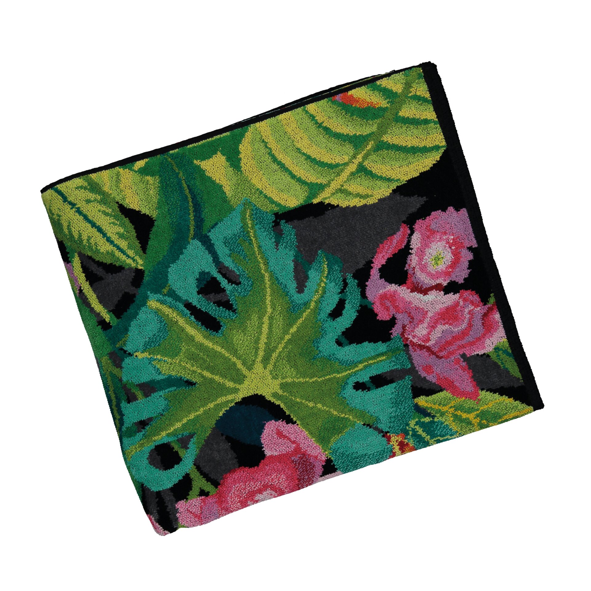 RAINFOREST Luxus-Chenille Strandtuch 75 × 200 cm – Luxuriöses FEILER Strandtuch als Lifestyleaufnahme aus Original FEILER-Chenille, Made in Germany.
