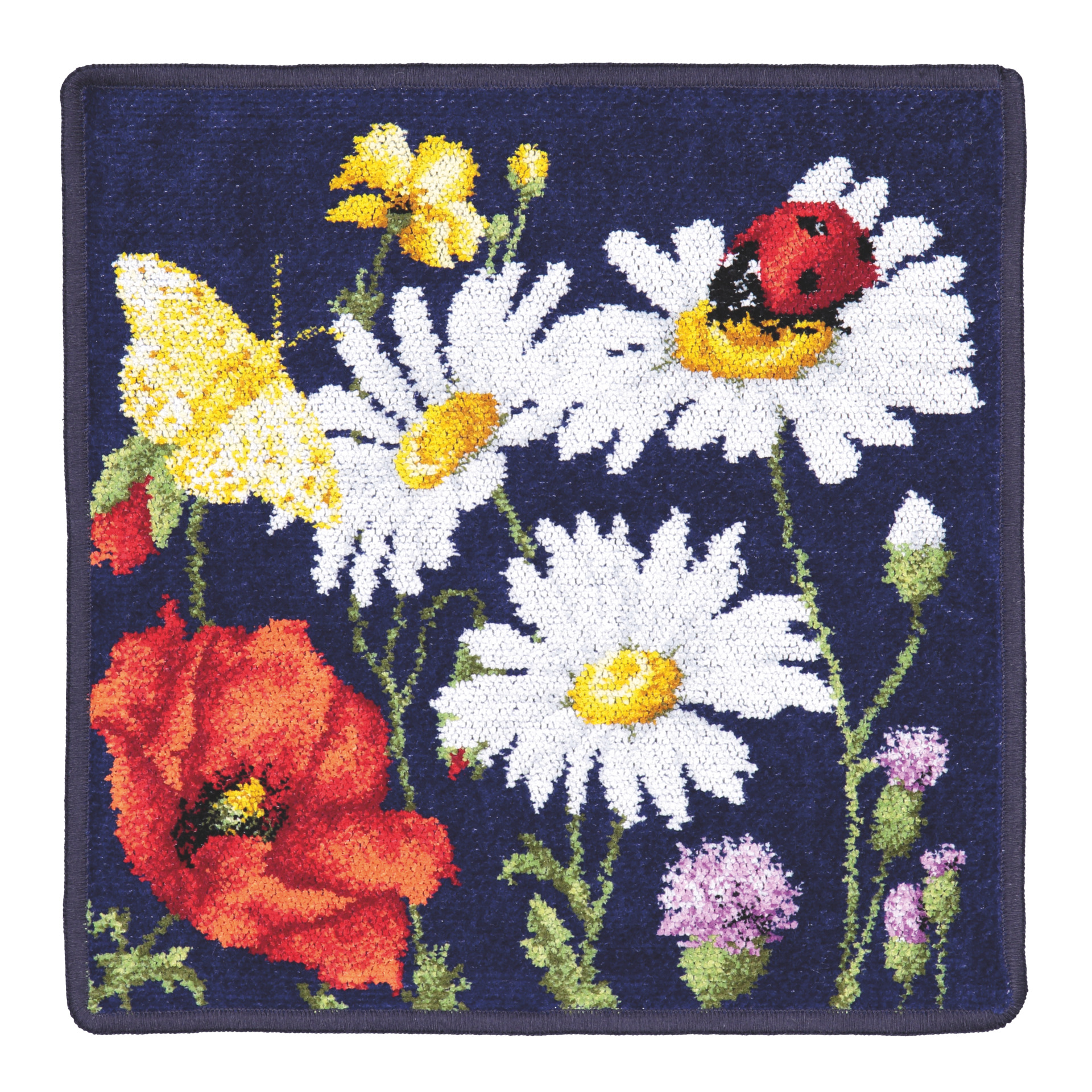 DAISY Chenille Gesichtstuch 30 × 30 cm Schwarz – Luxuriöses FEILER Gesichtstuch aus Original FEILER-Chenille, Made in Germany.