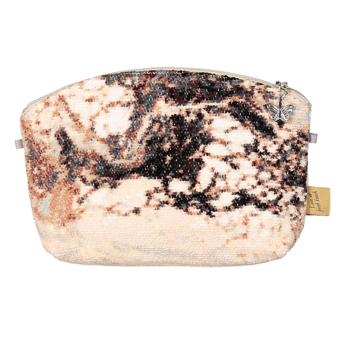 FEILER Cosmetic Bag from the PETRICHOR collection, size 21 × 14 × 5 cm, made from Original FEILER chenille in Germany, product image.
