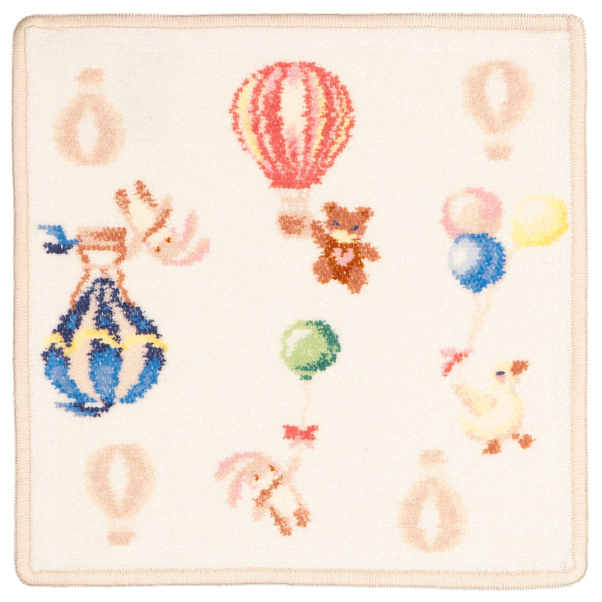 FEILER Beauty Cloth from the DREAMY BALLOONS collection in shell, size 25 × 25 cm, product view 1, made from Original FEILER chenille in Germany.