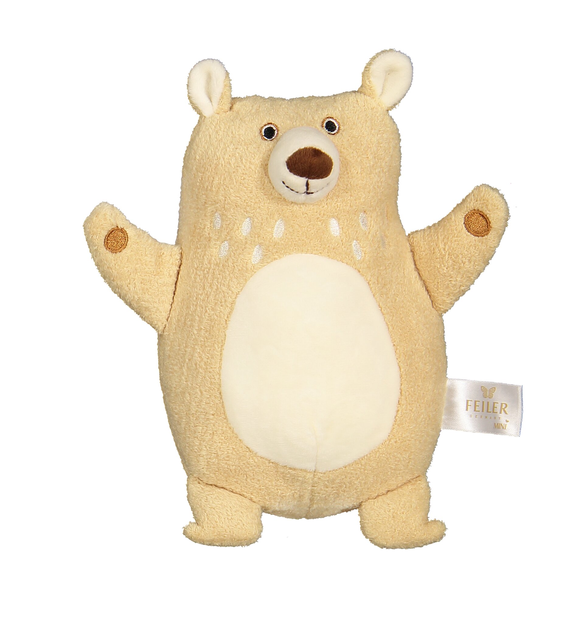 BEN Stofftier mit Tuch 25 x 25 cm – Luxuriöses FEILER Handtuch der Kollektion BEN BAER GESCHENKSET in der Größe 25 × 25 cm aus Original FEILER-Chenille, Made in Germany.