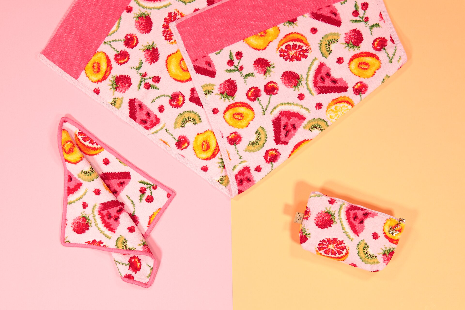 FEILER FRUIT POTPOURRI: Stilllife mit Chenille Handtüchern