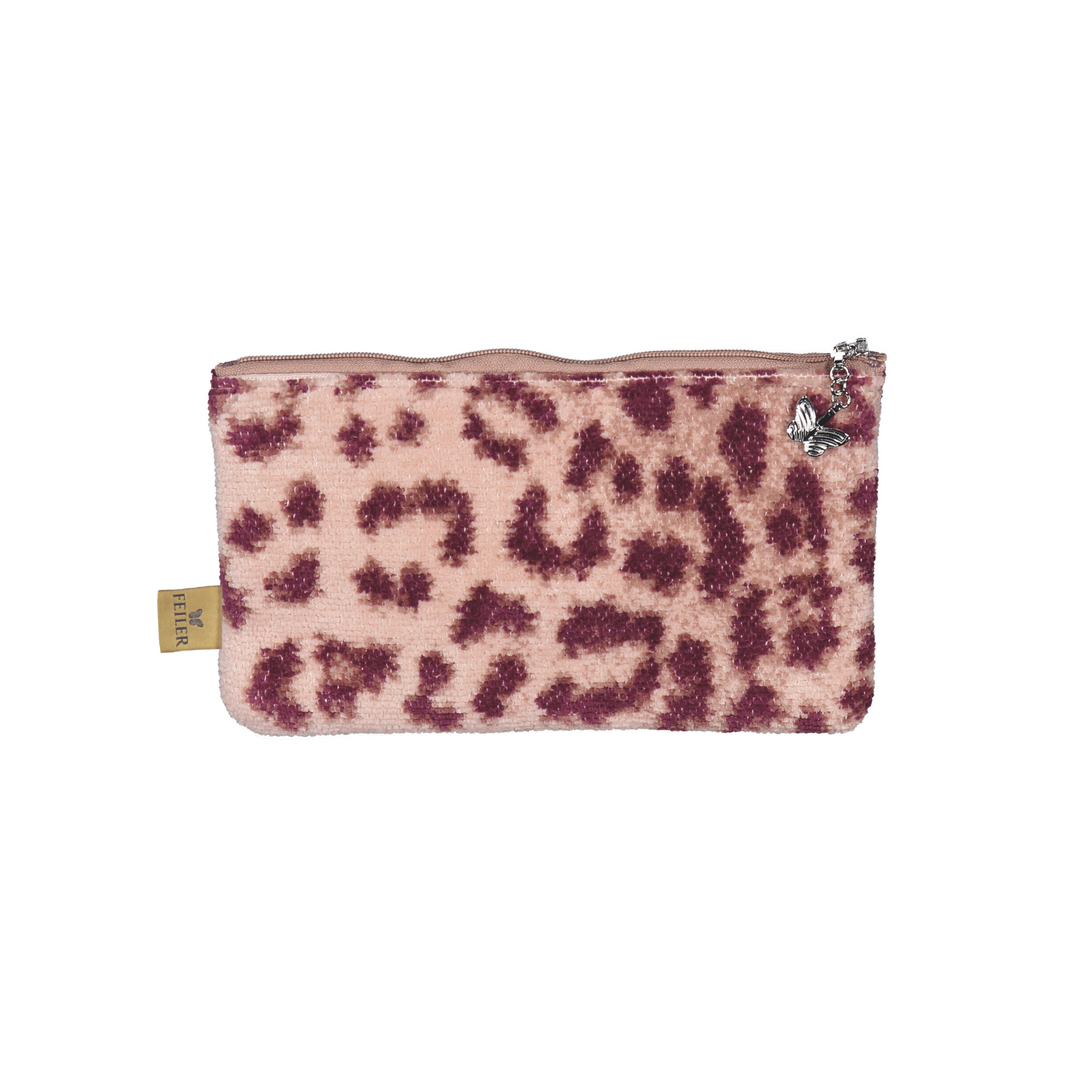 WILD Chenille Schmink-Tasche 21 × 14 × 5 cm – Luxuriöse FEILER Kosmetiktasche aus Original FEILER-Chenille, Made in Germany.