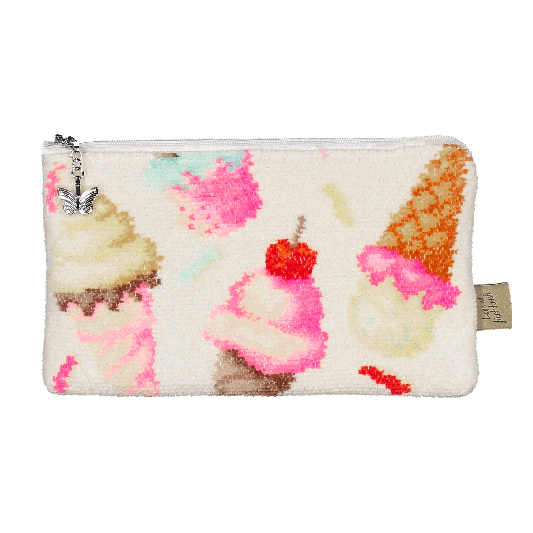 SWEET Chenille Schmink-Tasche 21 × 14 × 5 cm – Luxuriöse FEILER Kosmetiktasche aus Original FEILER-Chenille, Made in Germany.