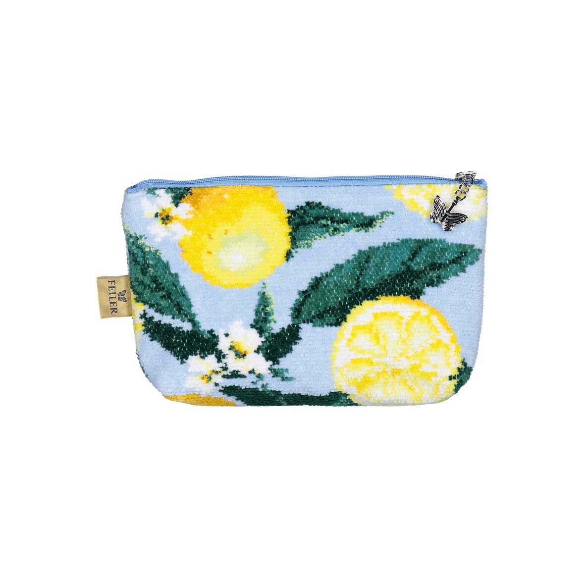 LEMONS Chenille Kosmetiktasche klein 18 × 11 × 4 cm – Luxuriöse FEILER Kosmetiktasche aus Original FEILER-Chenille, Made in Germany.