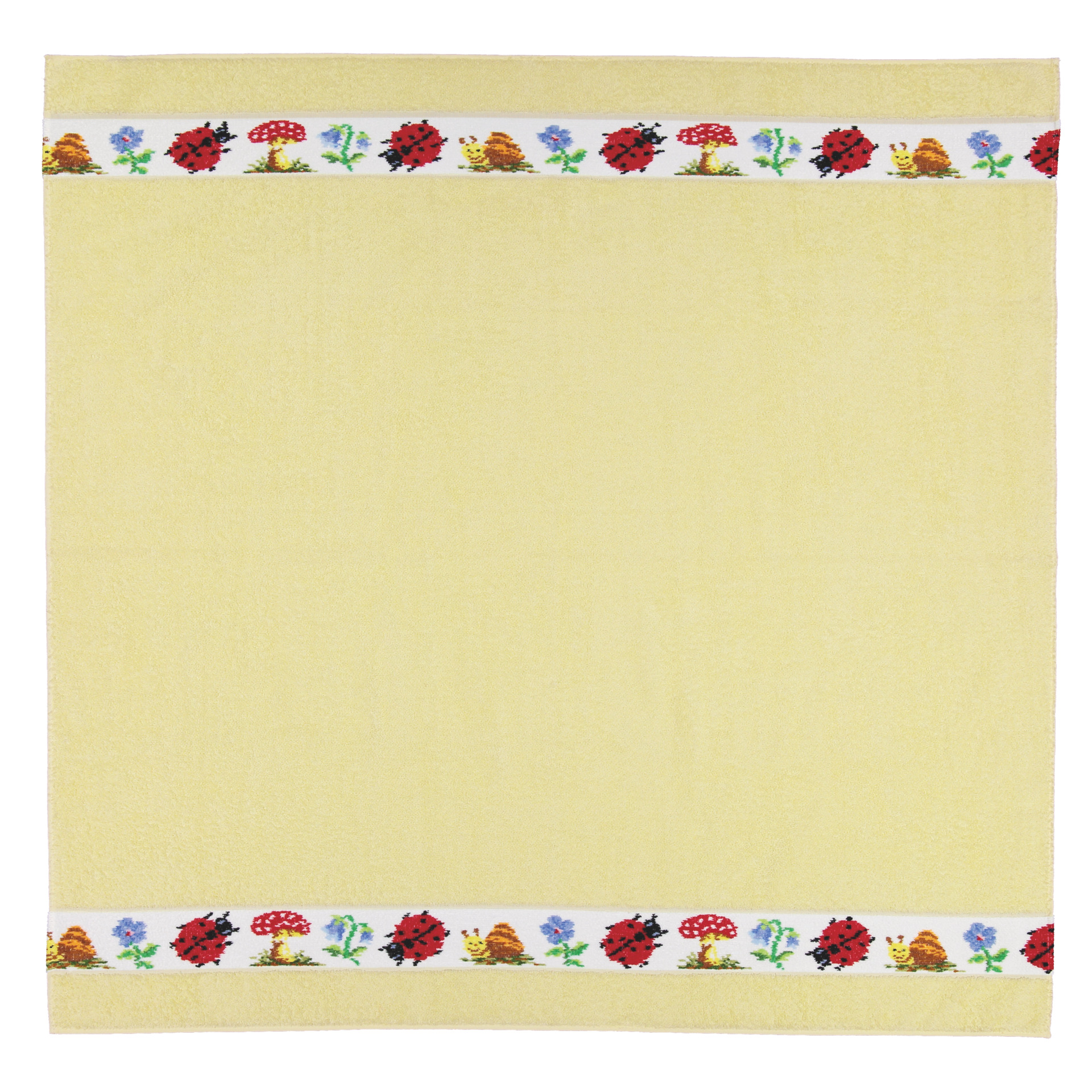 PAULI Frottier Baby-Badehandtuch 100 × 100 cm gelb – Luxuriöses FEILER Handtuch aus Frottier mit Original FEILER-Chenille-Bordüre, Made in Germany.