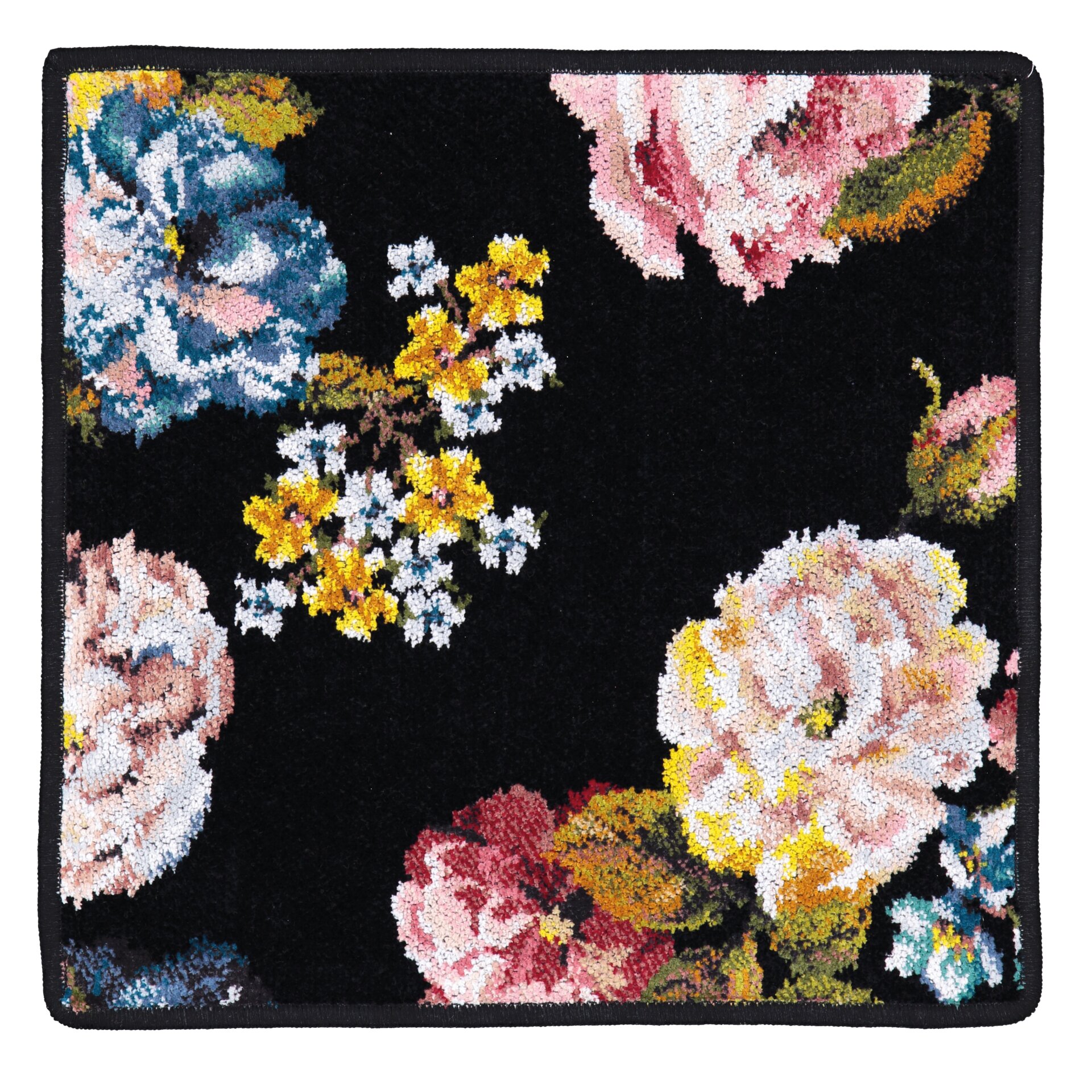 ROSE Chenille Gesichtstuch 30 × 30 cm Schwarz – Luxuriöses FEILER Gesichtstuch aus Original FEILER-Chenille, Made in Germany.
