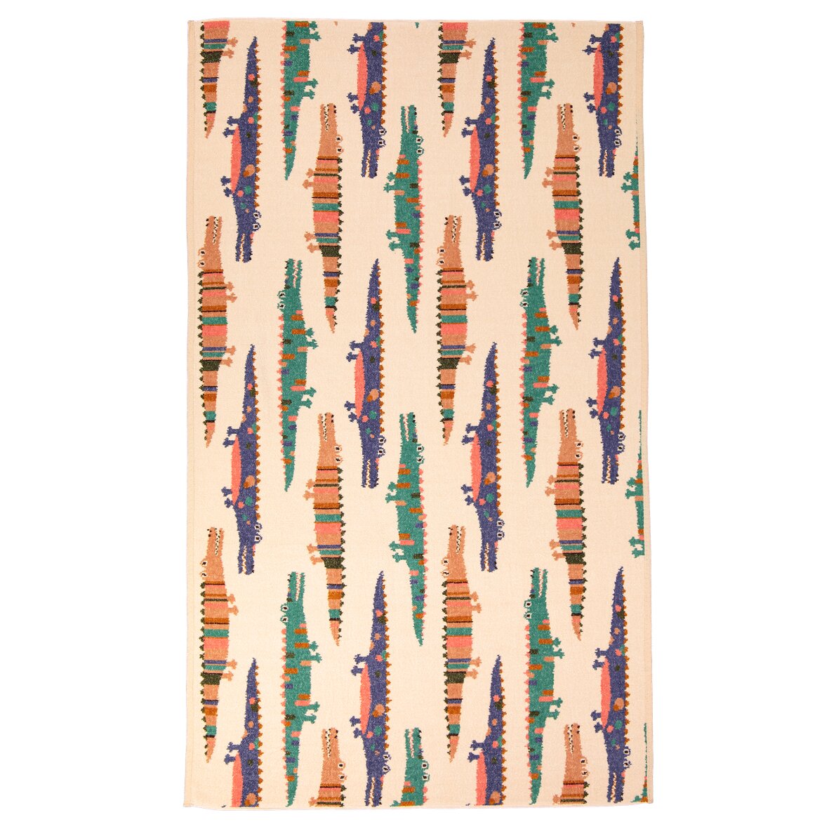 FEILER Children’s Bath Towel from the KROKO collection, size 75 × 125 cm, made from Original FEILER chenille in Germany.