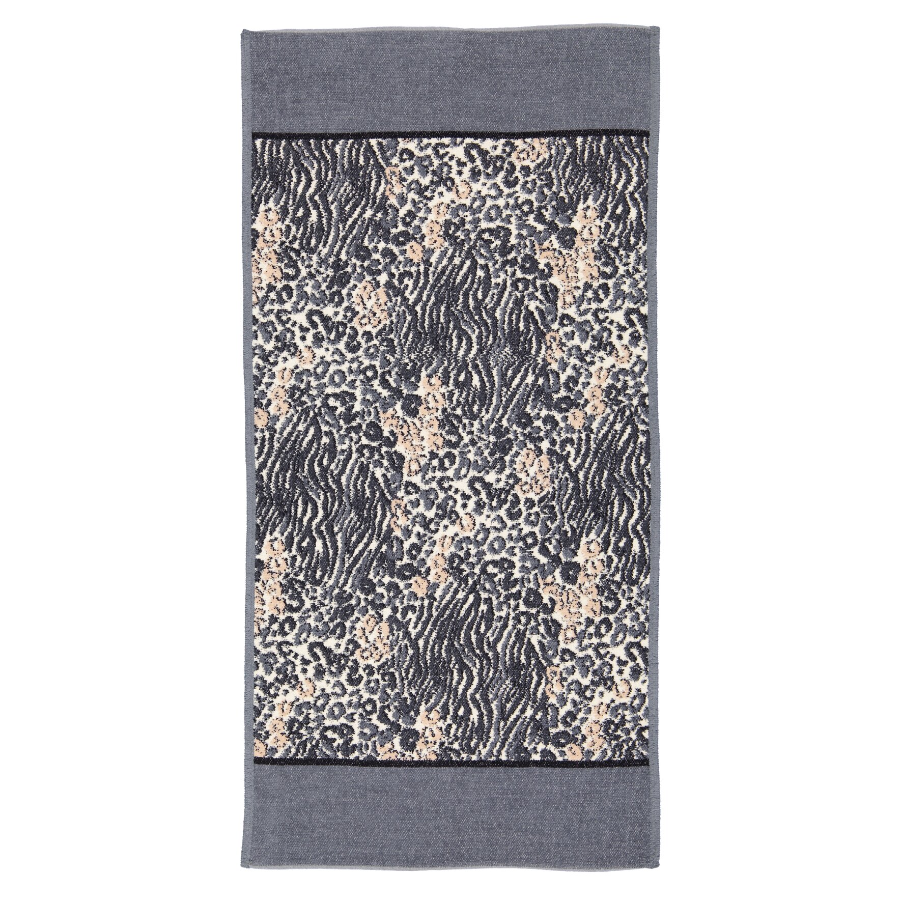 ANIMAL Chenille Handtuch 50 × 100 cm Grafit – Luxuriöses FEILER Handtuch in Grau aus Original FEILER-Chenille, Made in Germany.