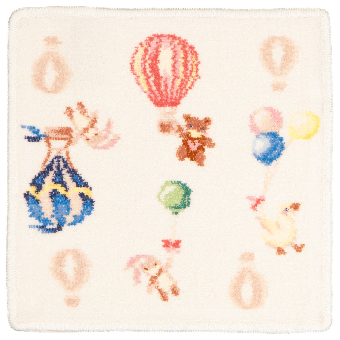 Erste Produktansicht des FEILER DREAMY BALLOONS Pflegetuchs in Offwhite, Größe 25 × 25 cm, aus Original FEILER-Chenille, Made in Germany.