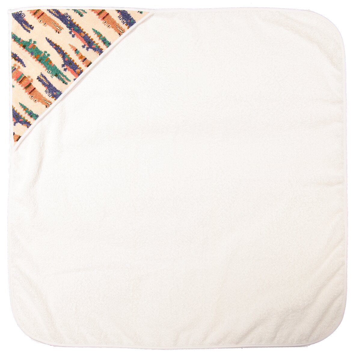 FEILER Hooded Towel from the KROKO collection in white, size 80 × 80 cm, made from Original FEILER chenille in Germany.